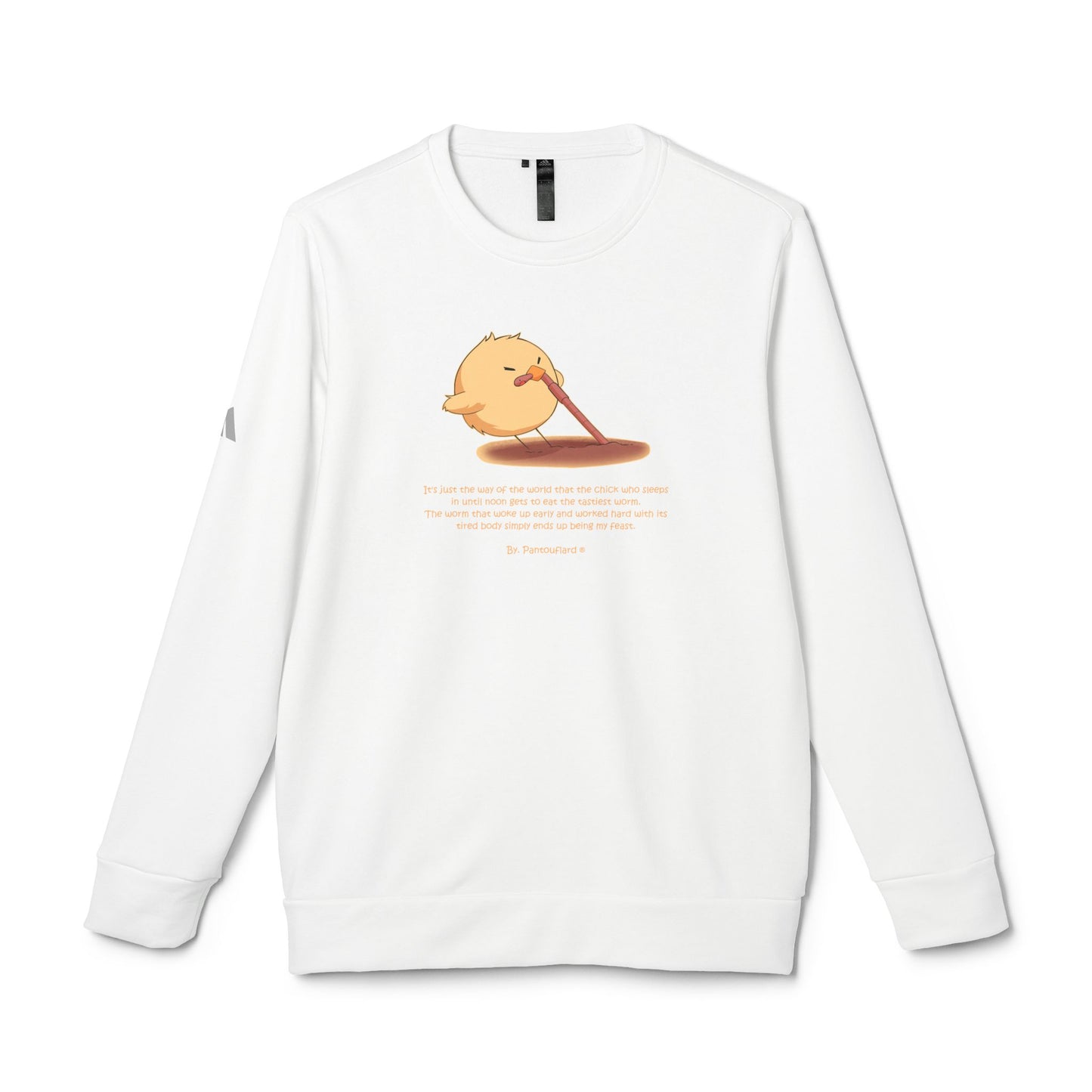 Adidas Cute Chick Cartoon Unisex Fleece Crewneck Sweatshirt