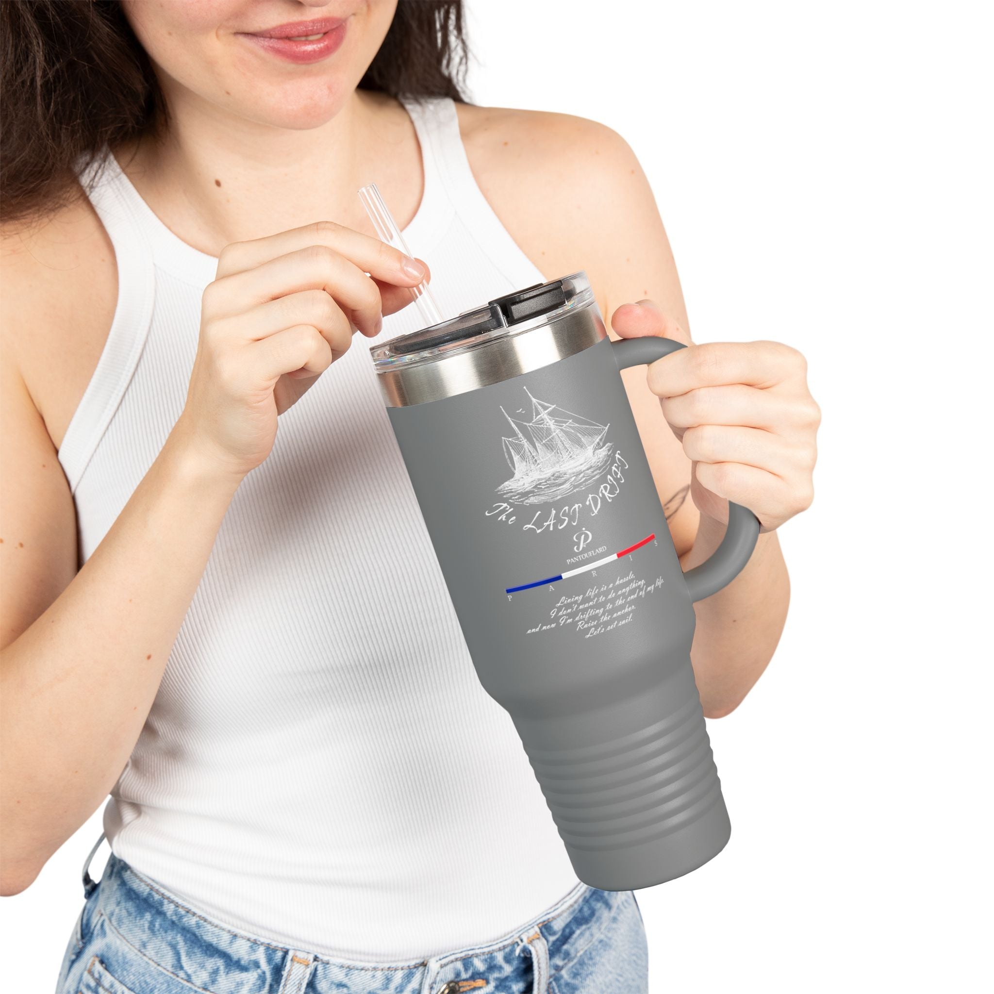 Navy Blue The Last Drift Ship 40oz Stainless Steel Insulated Travel Mug