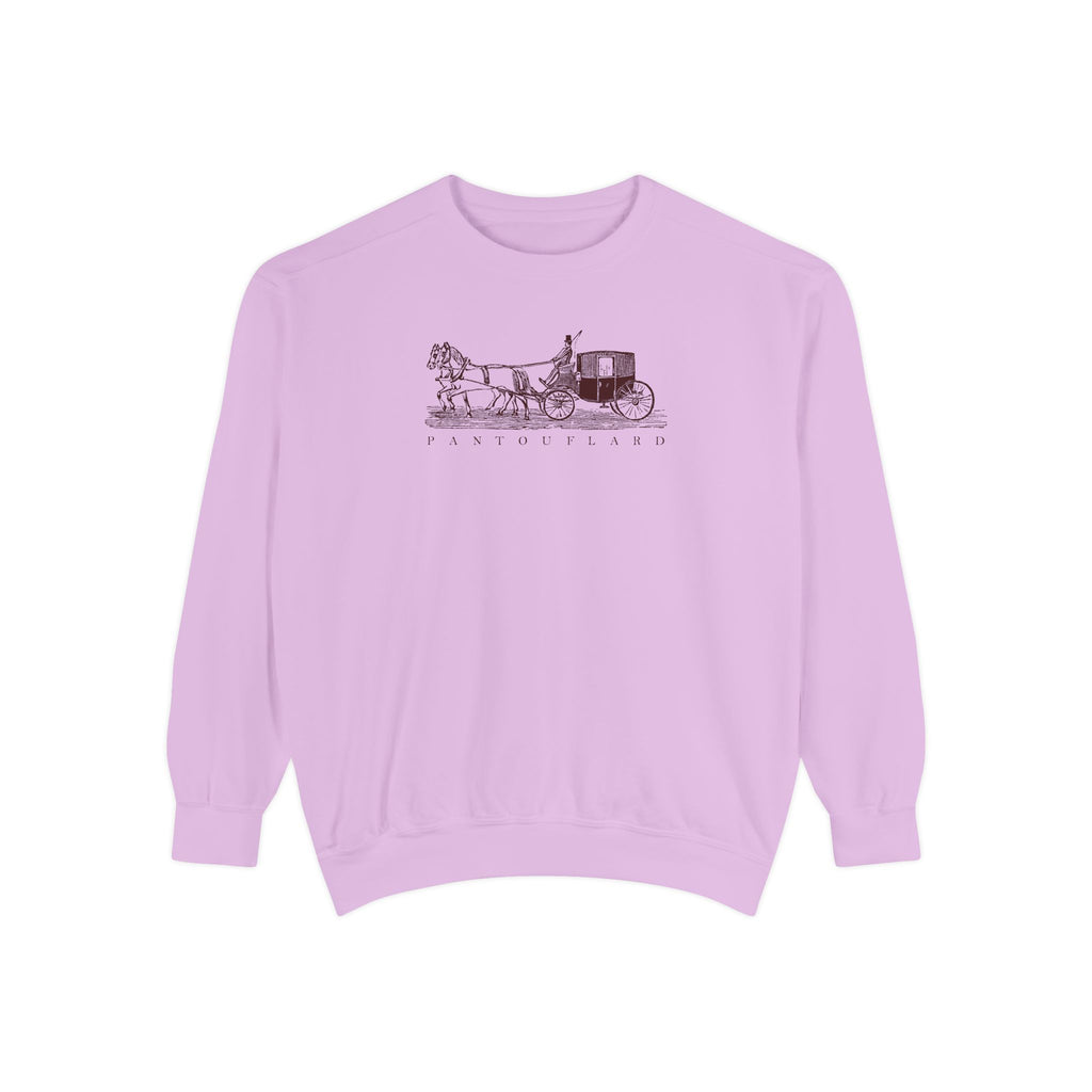 Unisex White Pantouflard Carriage Cotton Blend Sweatshirt