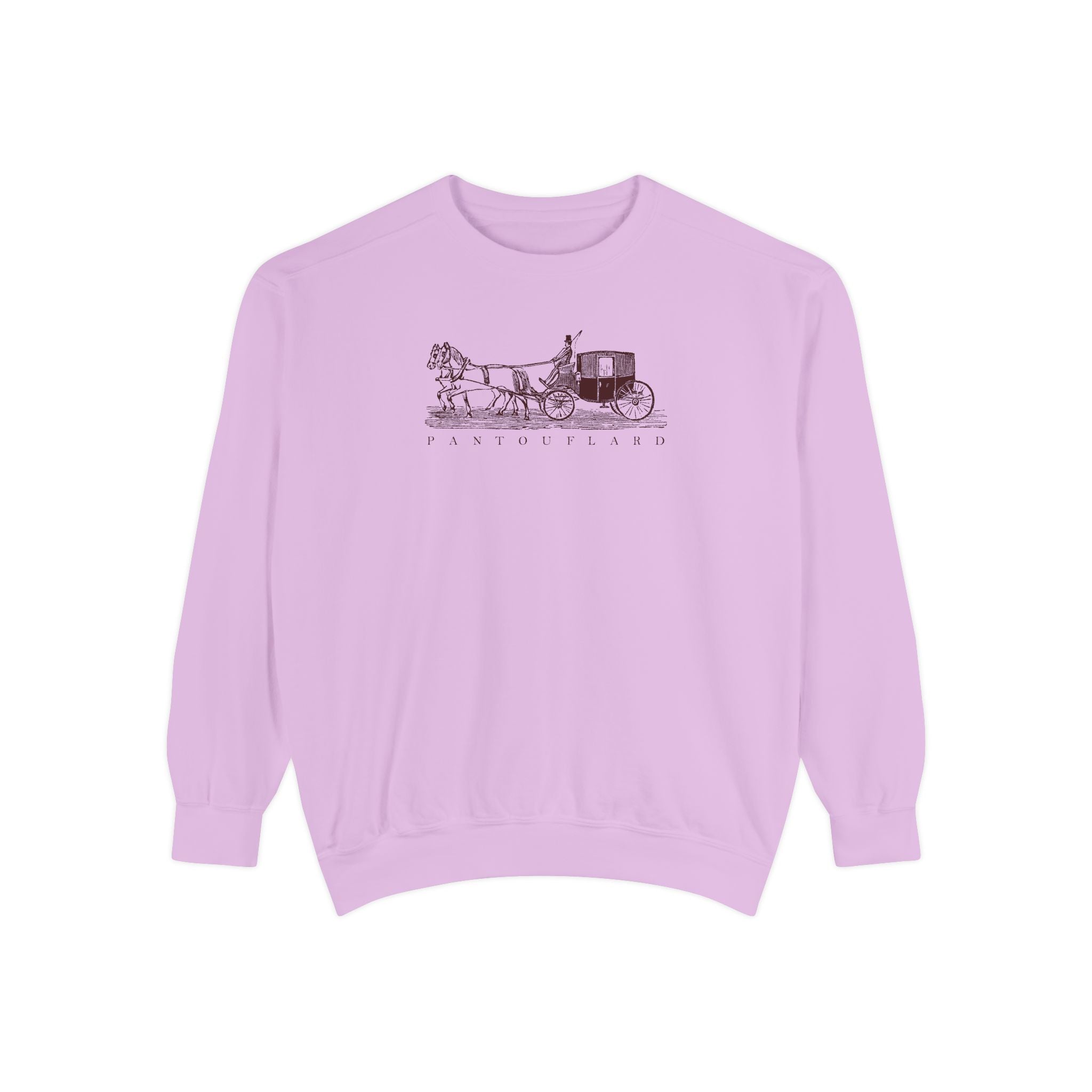 Unisex White Pantouflard Carriage Cotton Blend Sweatshirt