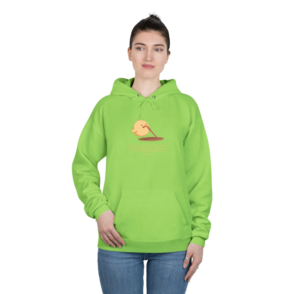 Unisex Light Blue Pantouflard Chick Cotton Blend Pullover Hoodie