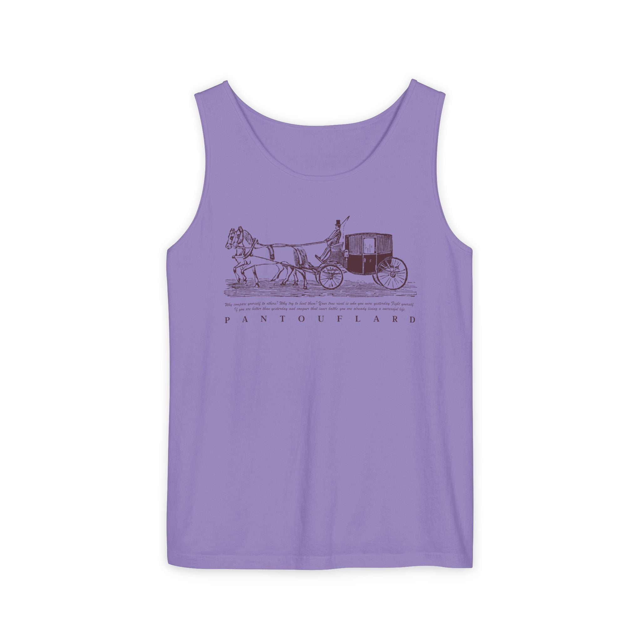 Unisex Brick Red Pantouflard Carriage Cotton Garment-Dyed Tank Top