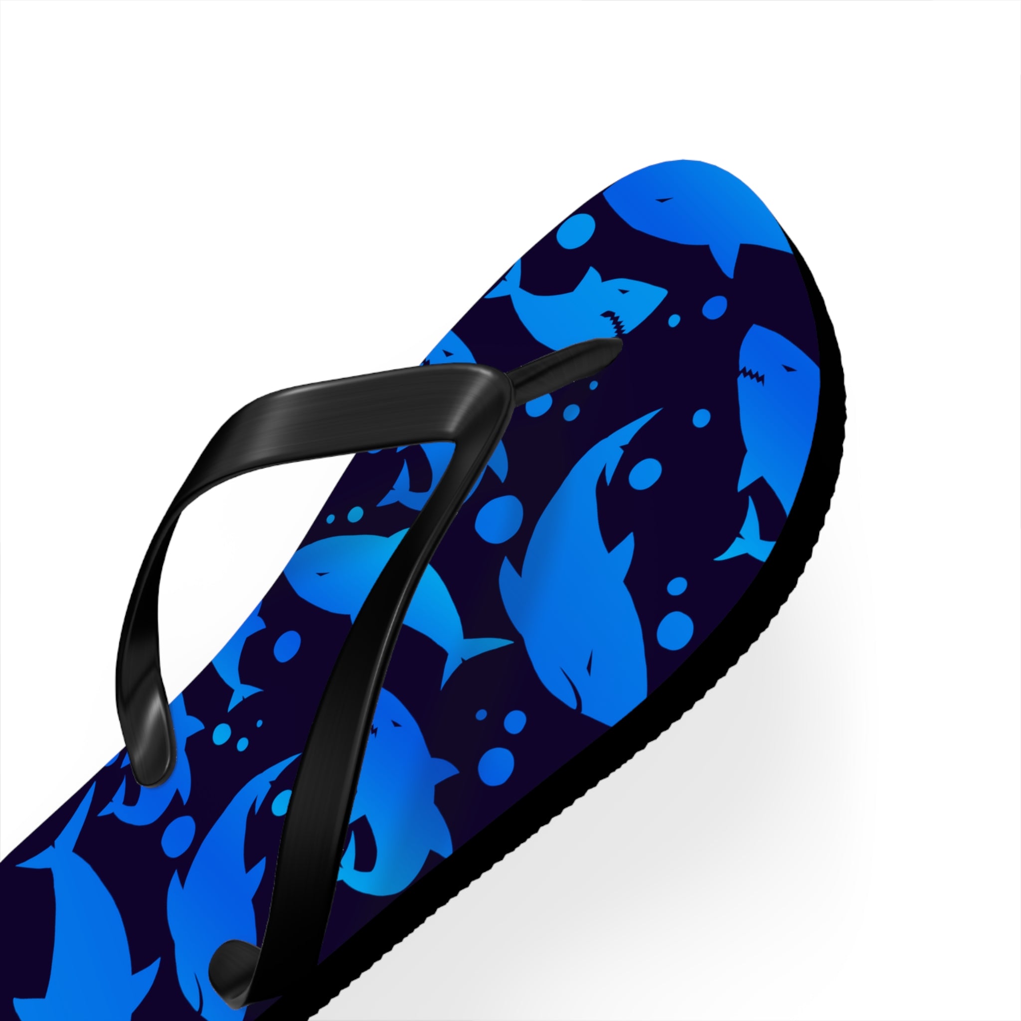 Unisex Navy Blue Shark Silhouette Pattern EVA Polyester Flip Flops