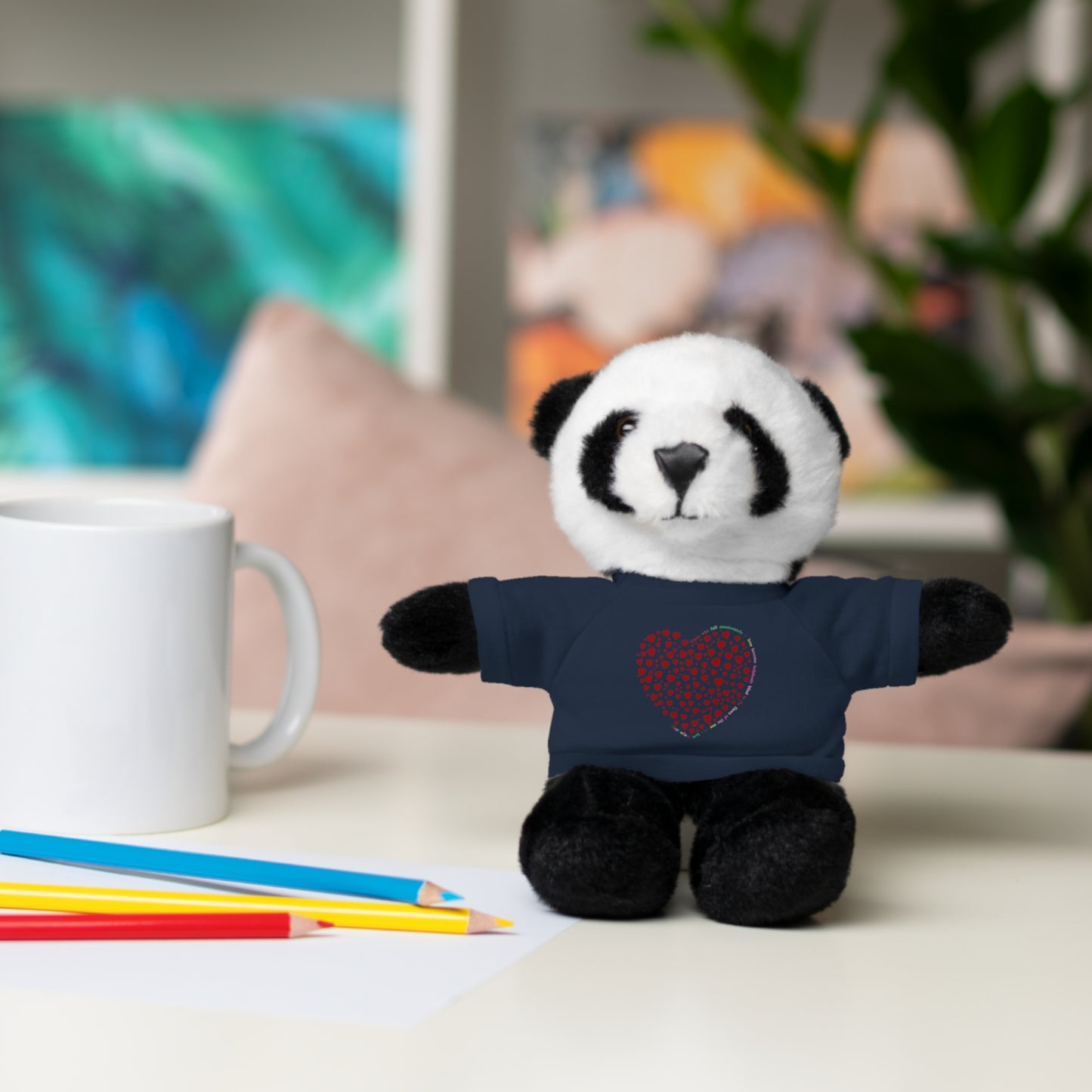 Personalized Stuffed Animal with Red Heart T-Shirt