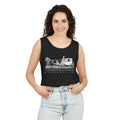 Unisex Black Pantouflard Carriage Cotton Garment-Dyed Tank Top