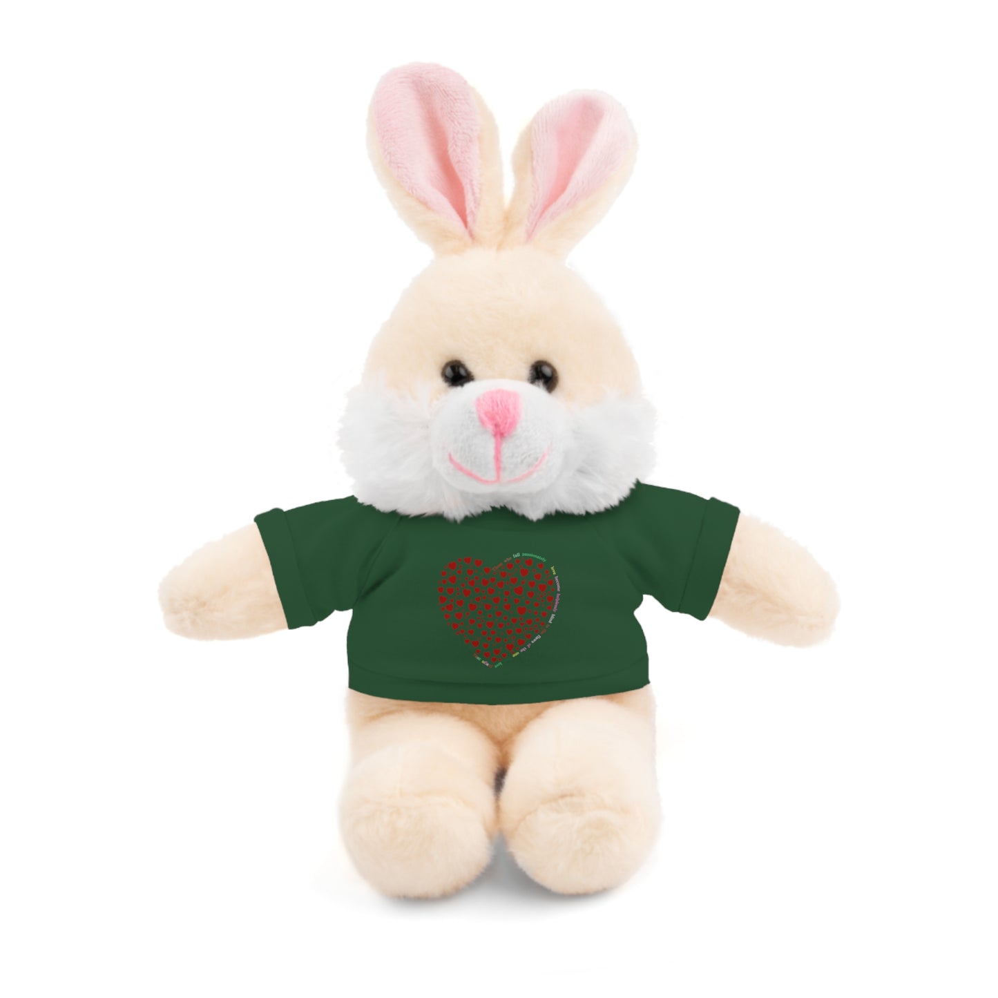 Personalized Stuffed Animal with Red Heart T-Shirt