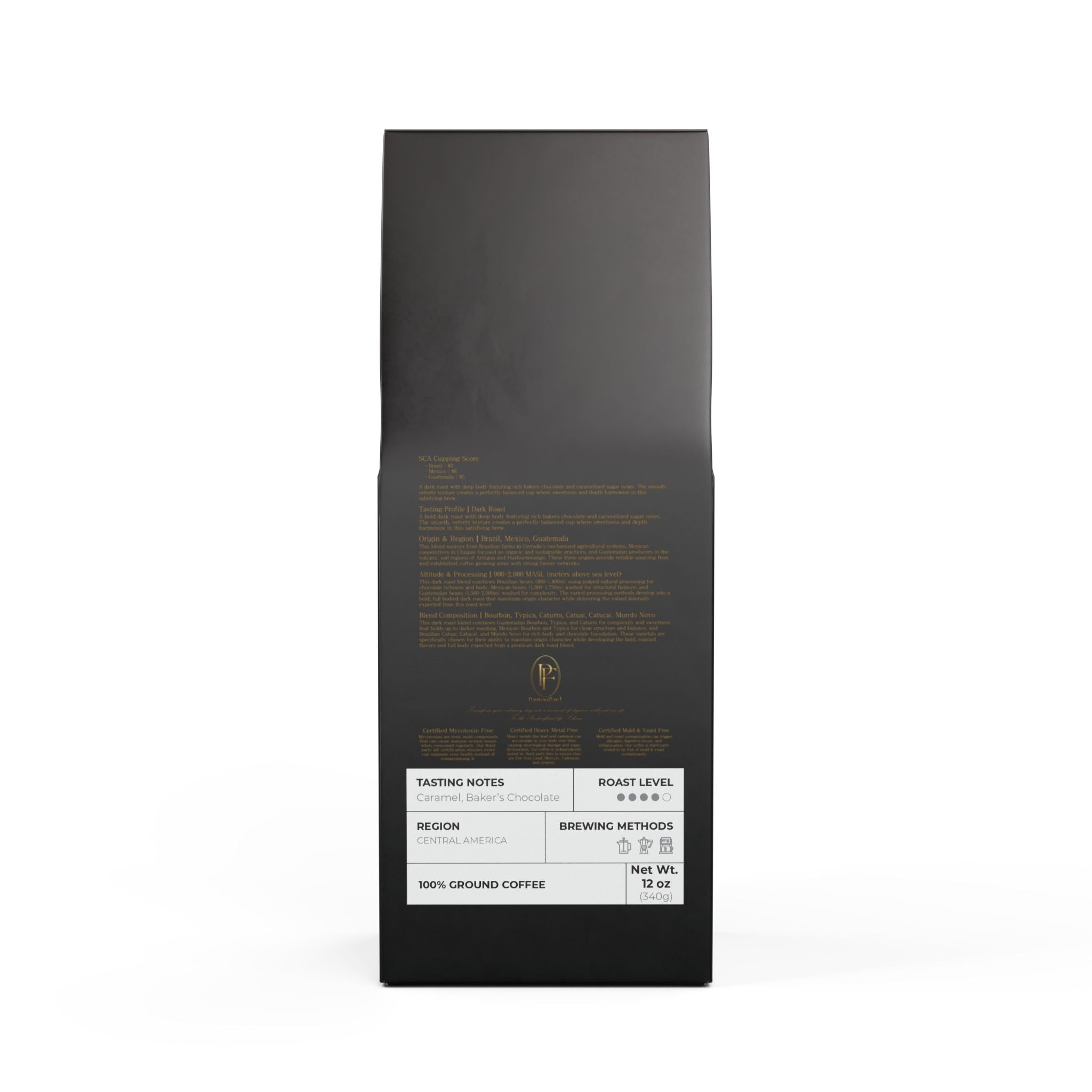 Pantouflard Flathead Valley Dark Roast Coffee – Whole Bean – 100% Arabica Specialty Blend (Brazil, Mexico, Guatemala) – Notes of Deep body, Caramelized sugar, Warm spice, Dark chocolate – 12oz(340g...