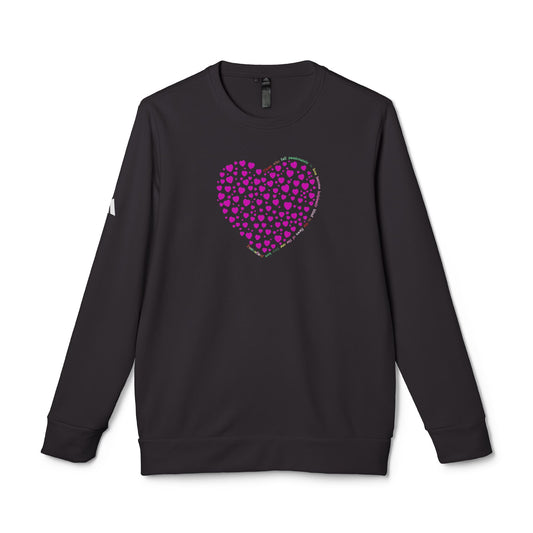 Adidas Unisex  Crewneck Sweatshirt with Pink Heart Design