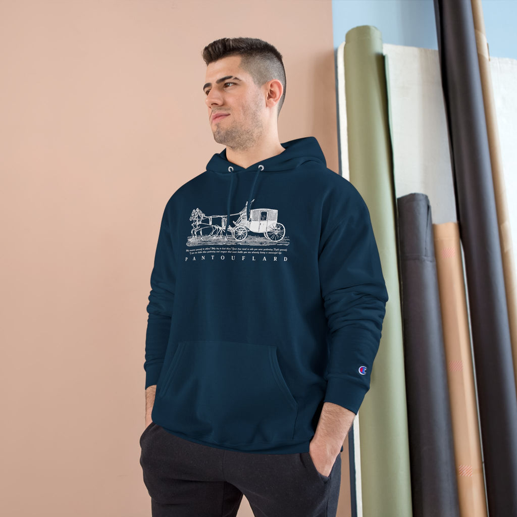 Old Money Equestrian Heritage Hoodie - The Timeless Carriage II (Champion Authentic Eco-Fleece)