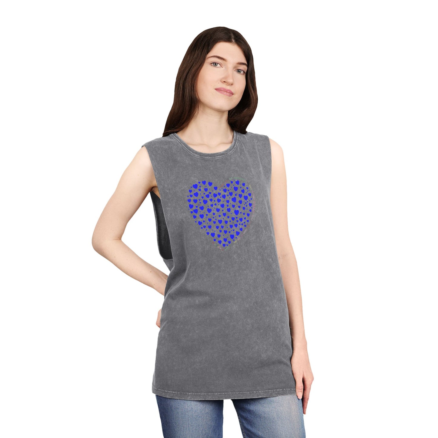 Unisex Casual Tank Top (Blue Heart)