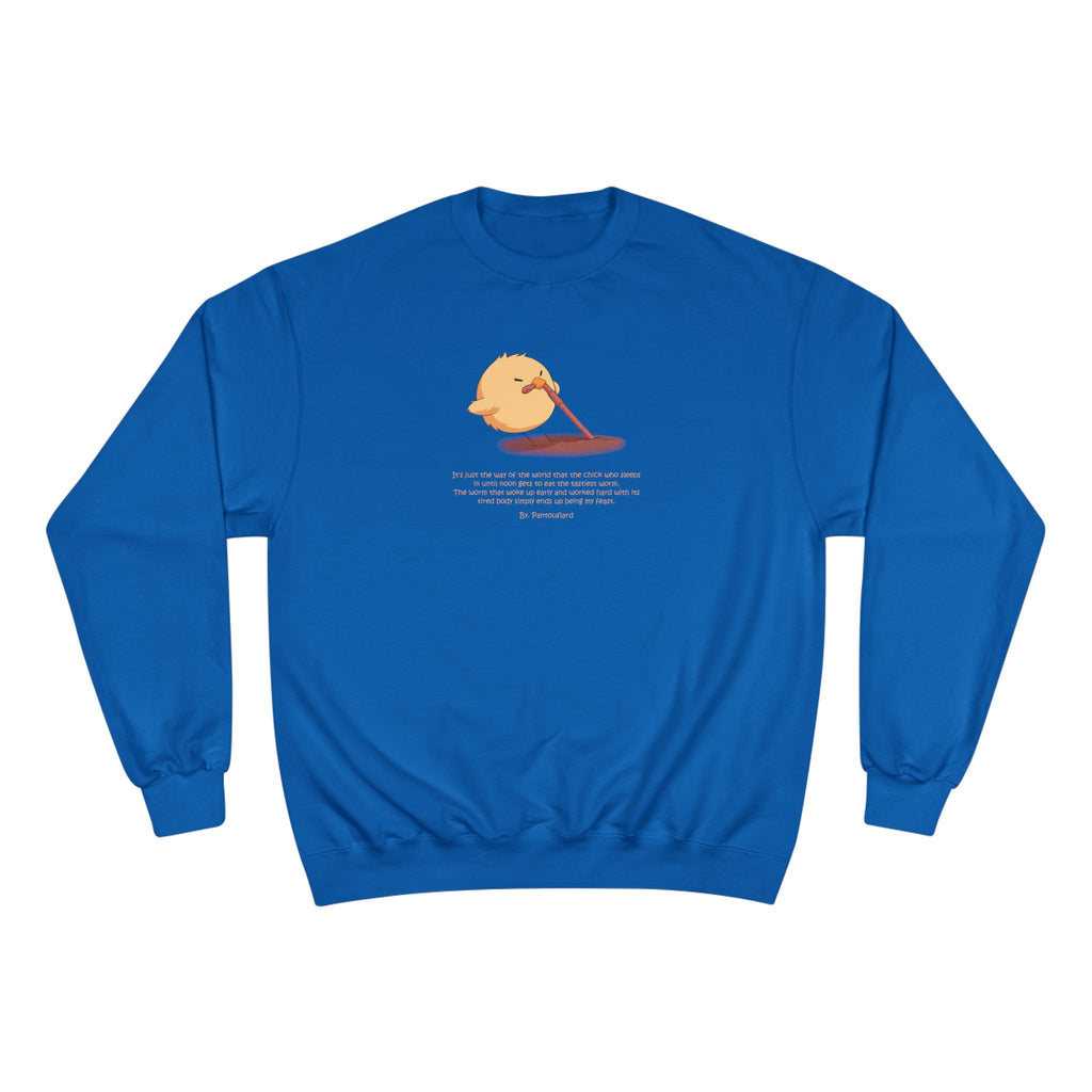 Champion Unisex White Pantouflard Chick Cotton Blend Crewneck Sweatshirt