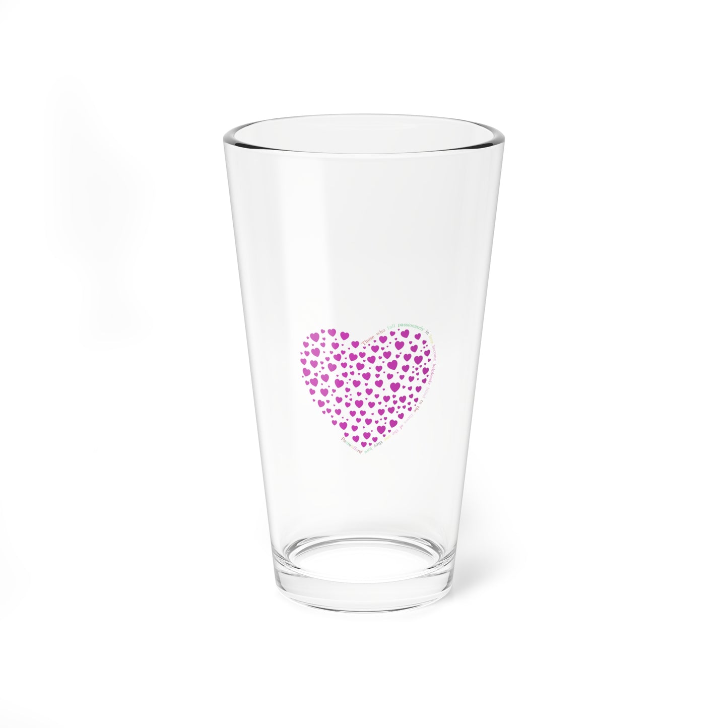Vaso Mezclador Corazón Rosa, Vaso de Cóctel de 16oz, Utensilios de Bar