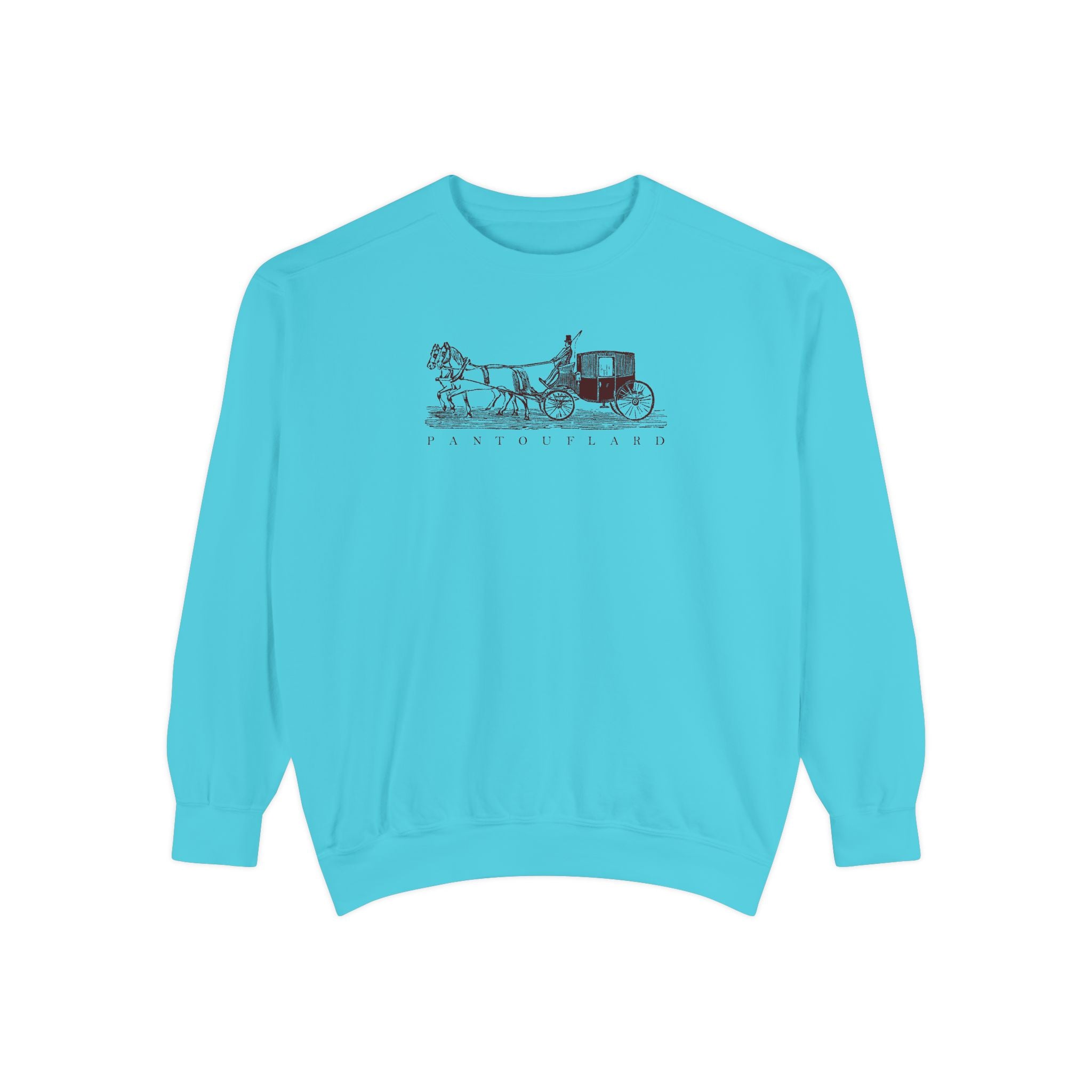 Unisex White Pantouflard Carriage Cotton Blend Sweatshirt