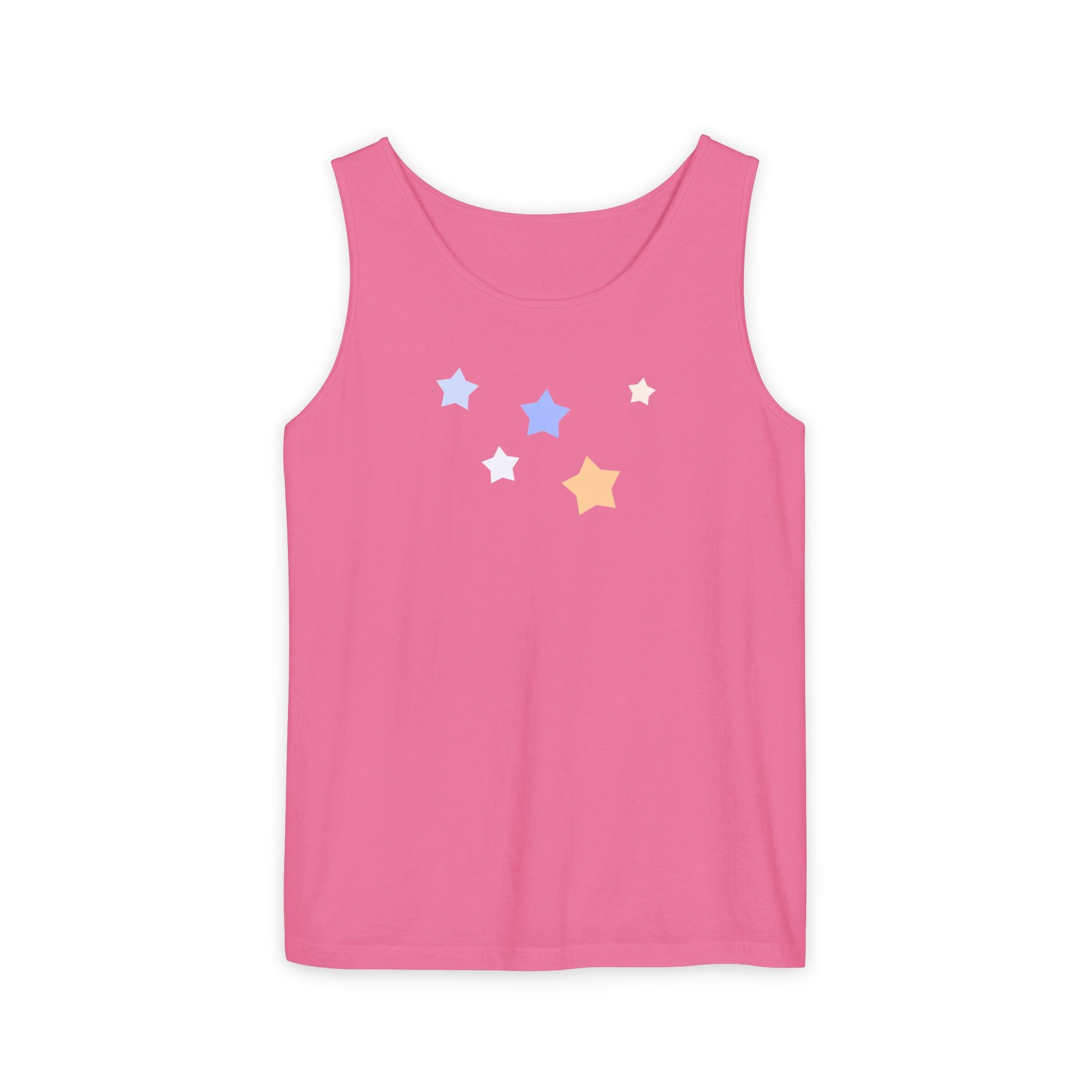 Men's & Women's Cassiopeia Constellation Graphic Garment-Dyed Tank Top - W-Shape Sleeveless Shirt