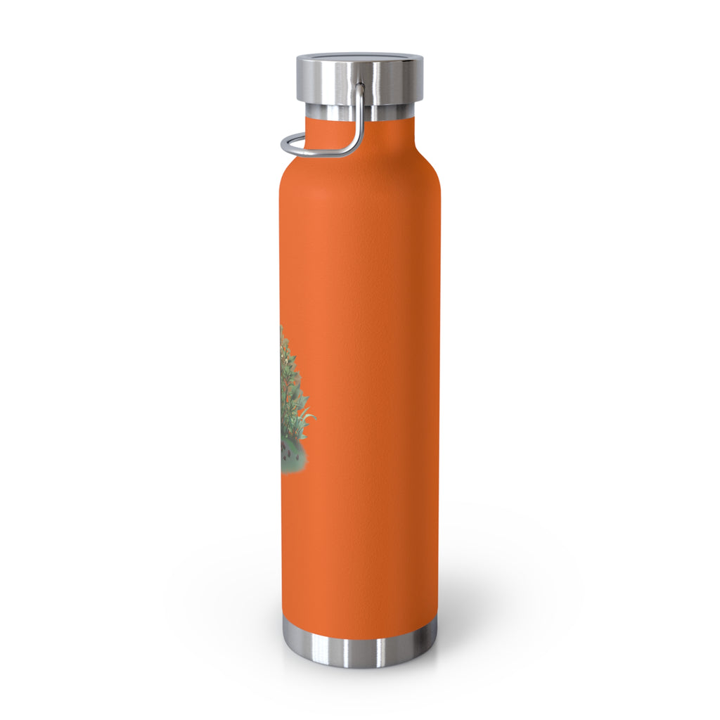 Black Mysterious Black Cat in Bushes 22oz Copper Vacuum Insulated Bottle
