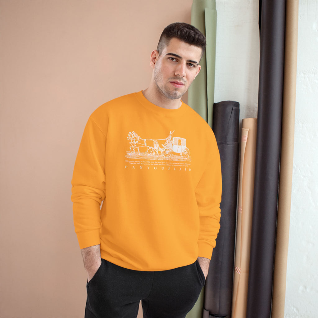 Old Money Equestrian Champion Crewneck - Royal White Carriage (Authentic Varsity Streetwear)