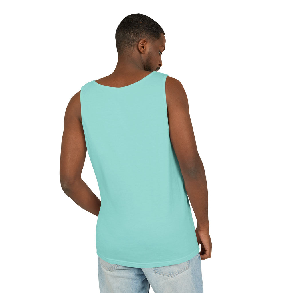 Unisex Black Pantouflard Carriage Cotton Garment-Dyed Tank Top