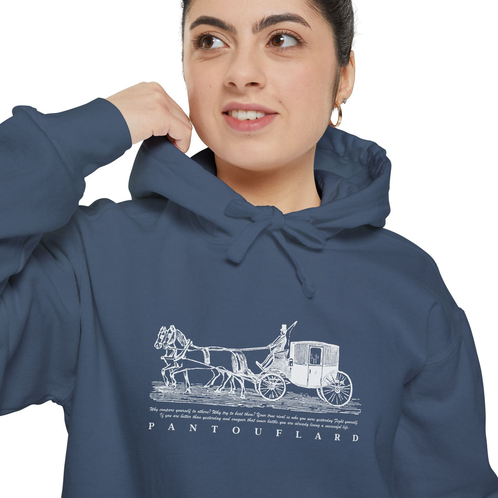 Old Money Equestrian Heritage Hoodie - The Heritage Carriage II (Premium Garment-Dyed Heavyweight Fleece)