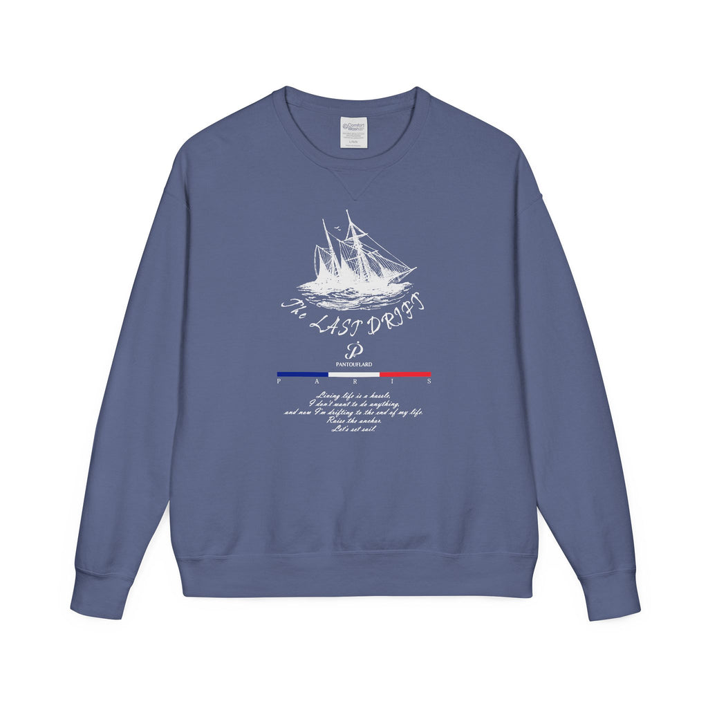 Old Money Nautical Heritage Crewneck - The Last Drift II (Paris Aesthetic Garment-Dyed Sweatshirt)