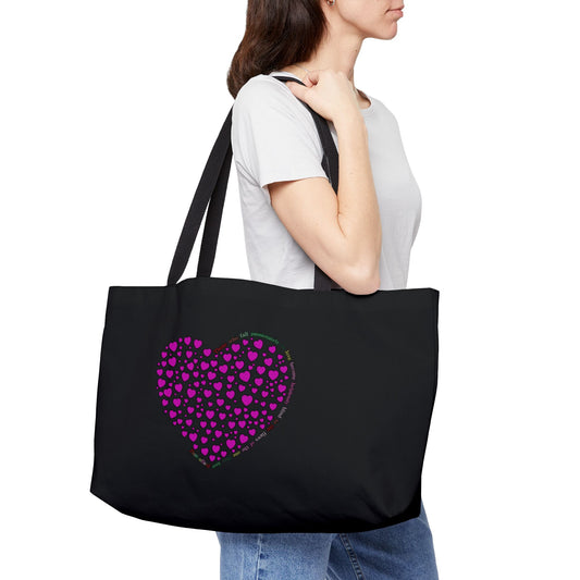 Pink Heart Design Tote Bag