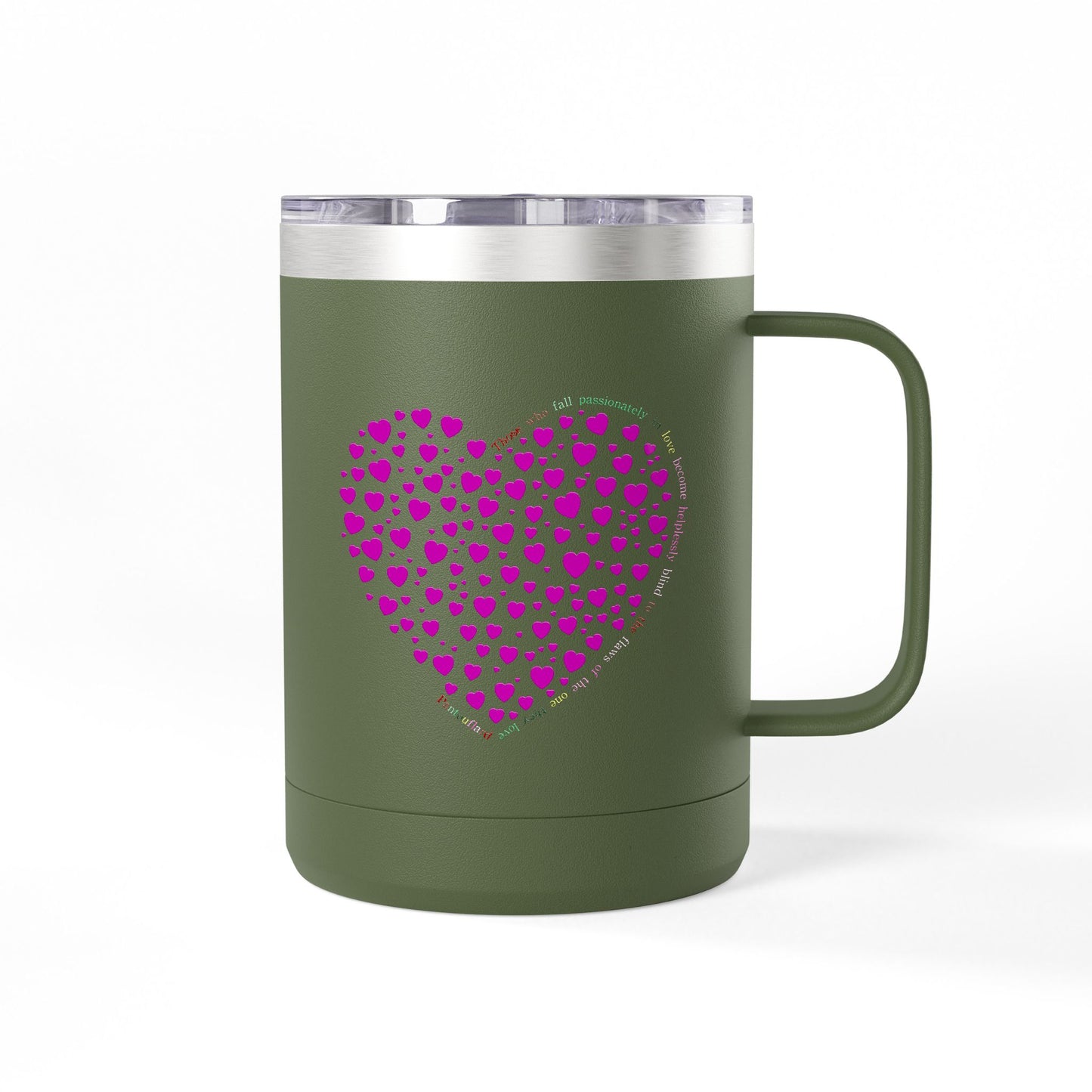 Pink Heart Coffee Mug Tumbler, Personalized Mug