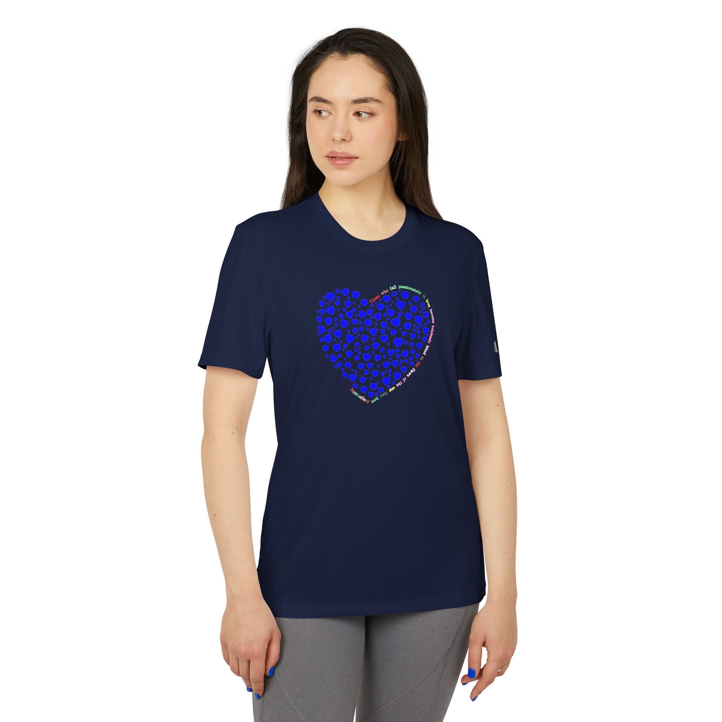 Adidas Unisex Sport T-Shirt with Blue Heart Design