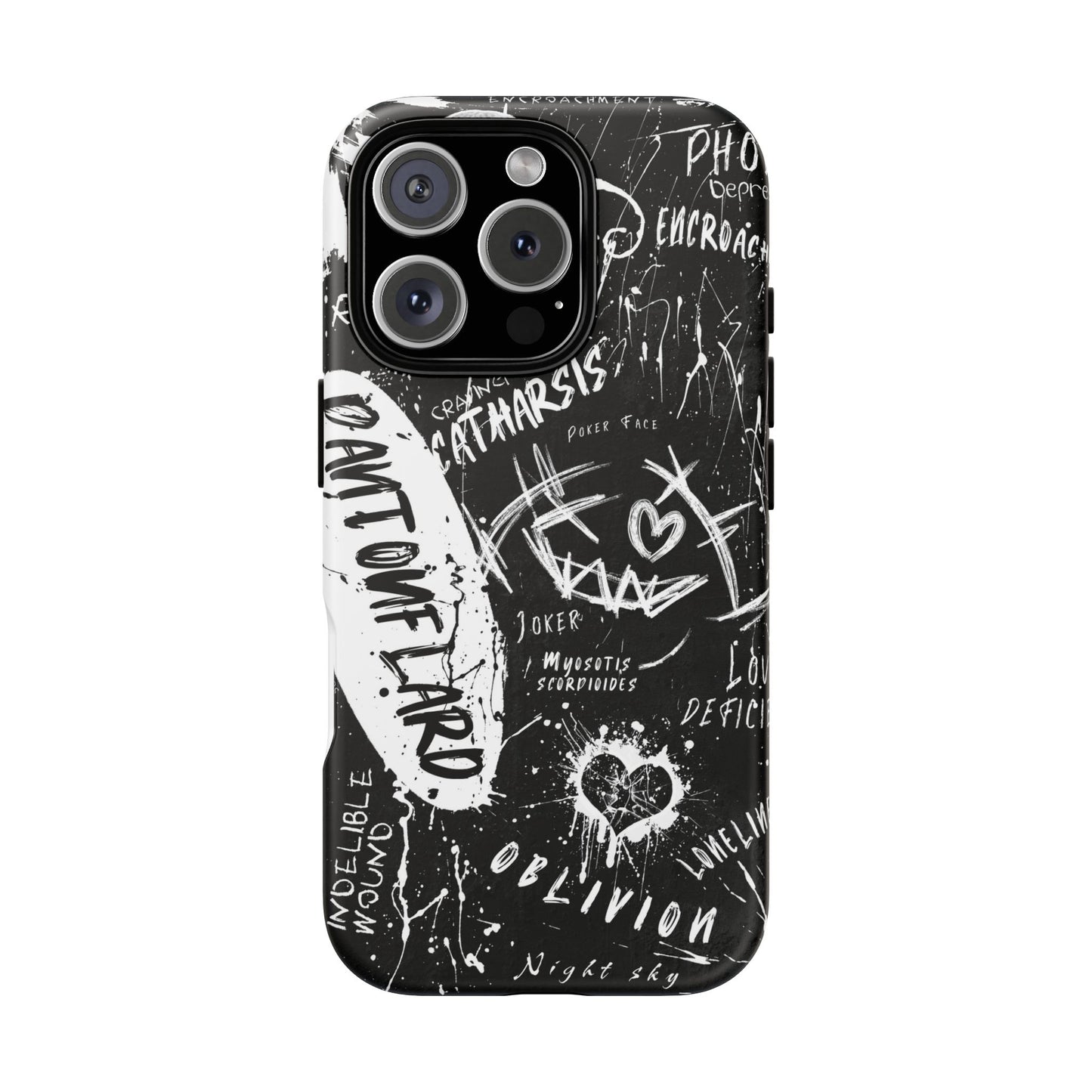 Fundas resistentes: funda atrevida para iPhone, Galaxy, Google Pixel, diseño de grafiti negro, estética urbana, regalo para amantes del arte, accesorios de teléfono modernos, estilo callejero