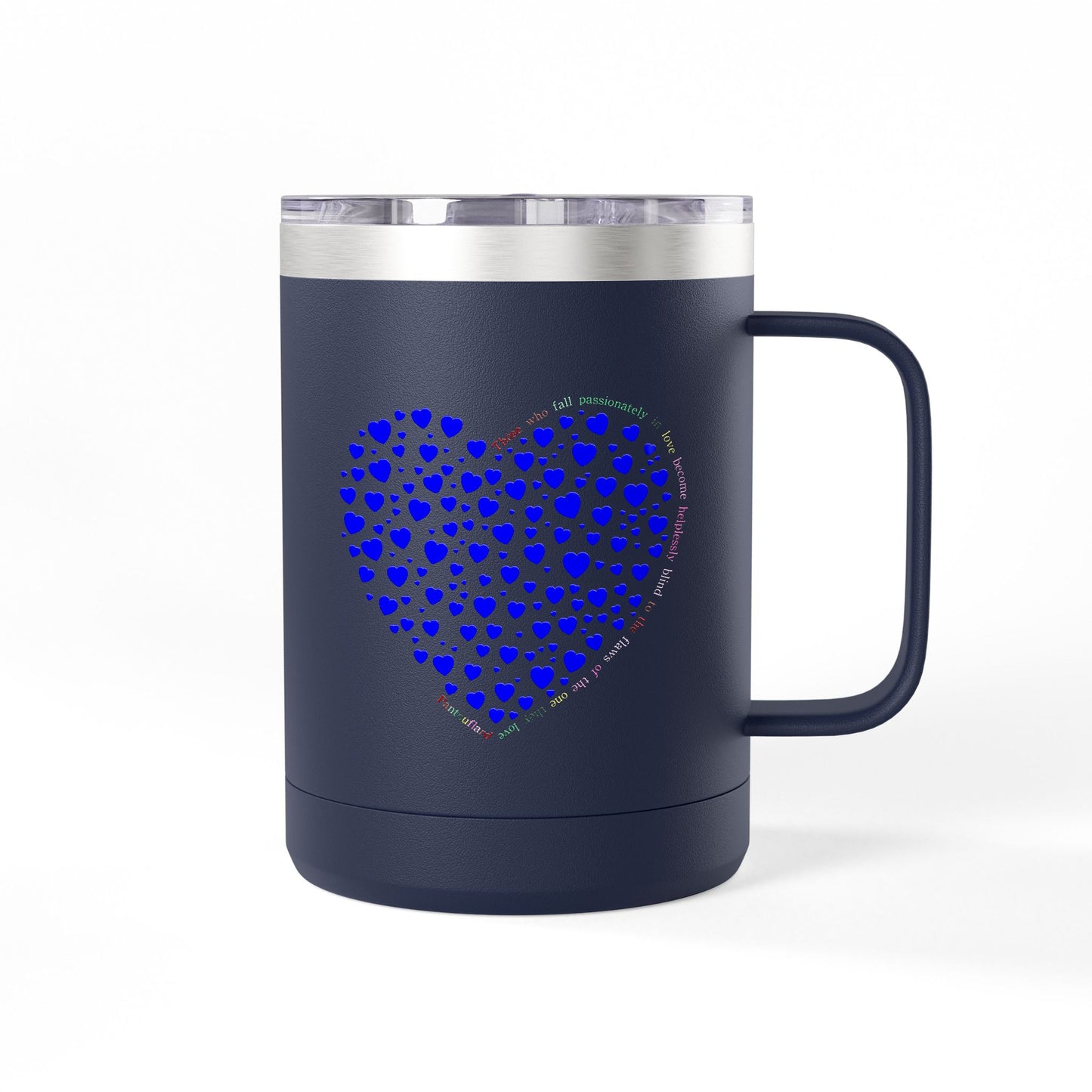Blue Heart Coffee Mug Tumbler, Personalized Mug