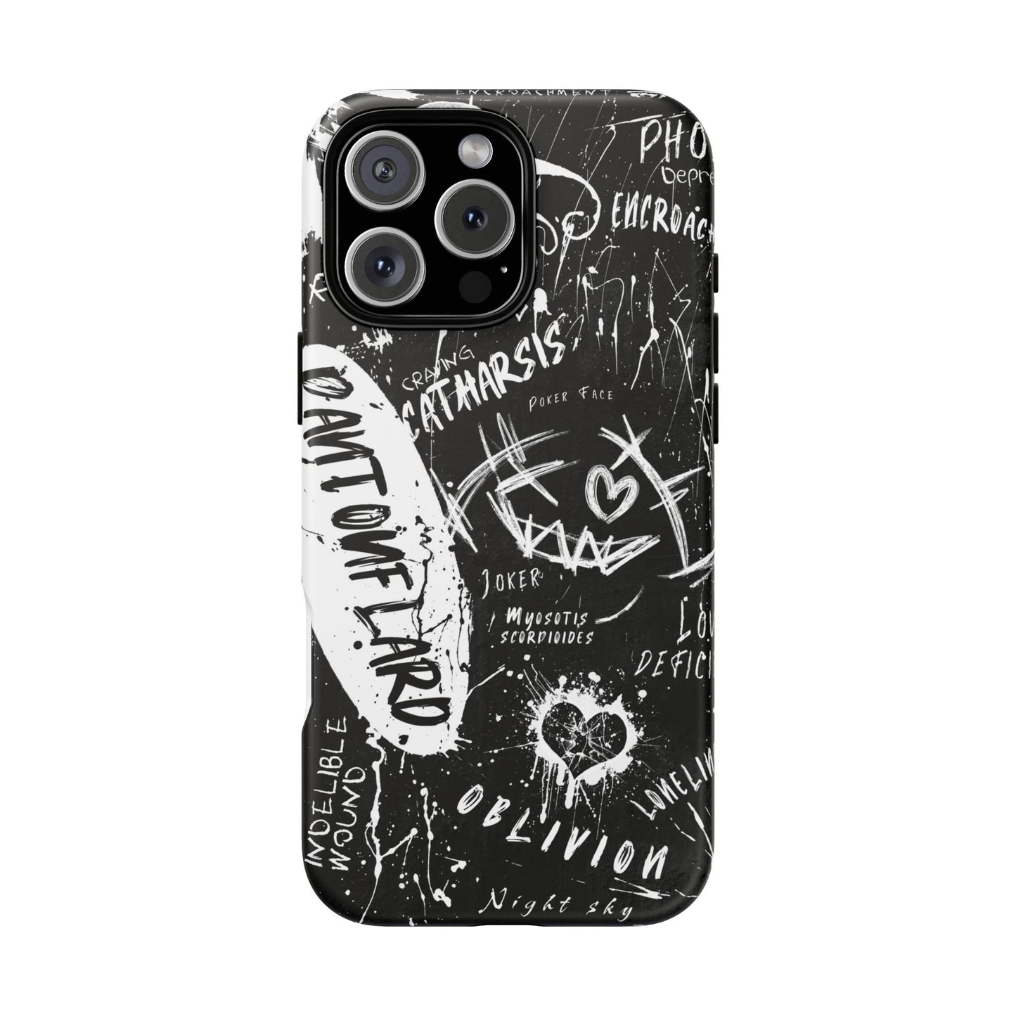 Fundas resistentes: funda atrevida para iPhone, Galaxy, Google Pixel, diseño de grafiti negro, estética urbana, regalo para amantes del arte, accesorios de teléfono modernos, estilo callejero