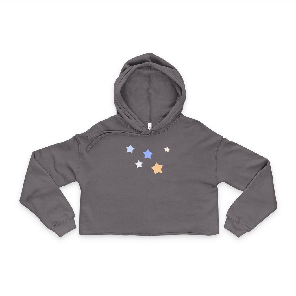Women's Cassiopeia Constellation Graphic Cropped Hoodie - W-Shape Raw Hem Loungewear