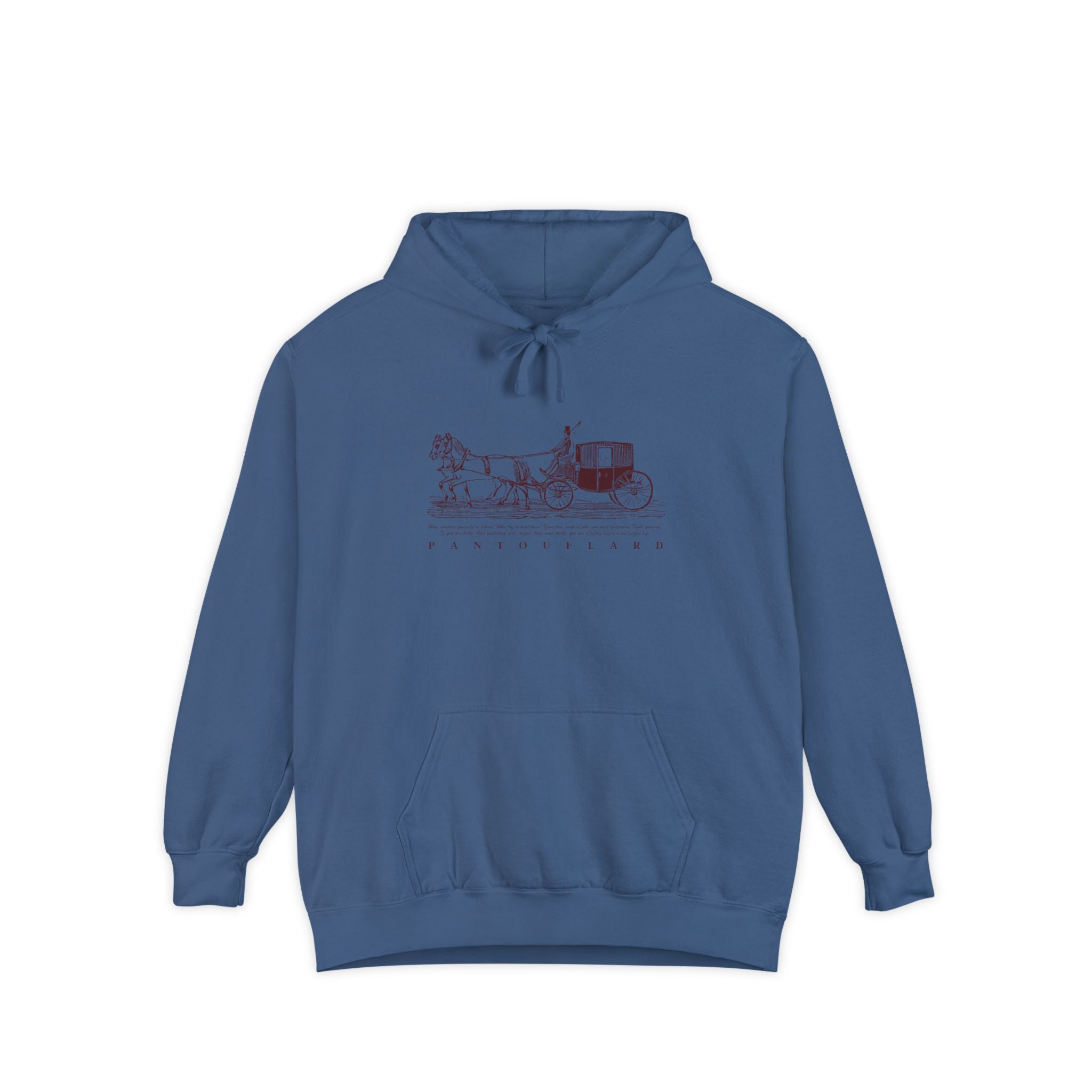 Old Money Equestrian Heritage Hoodie - The Heritage Carriage I (Premium Garment-Dyed Heavyweight Fleece)