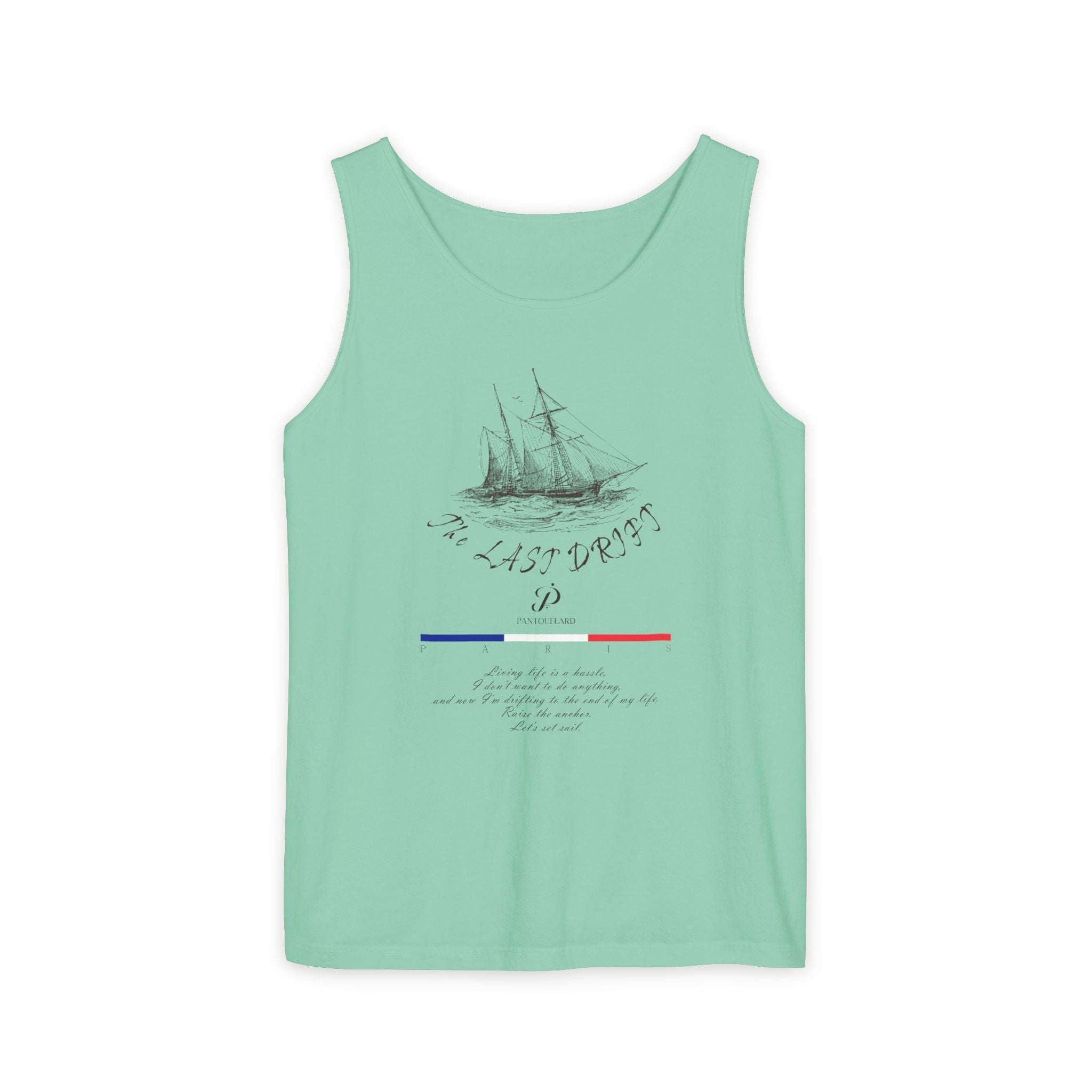 Unisex White Last Drift Cotton Garment-Dyed Tank Top