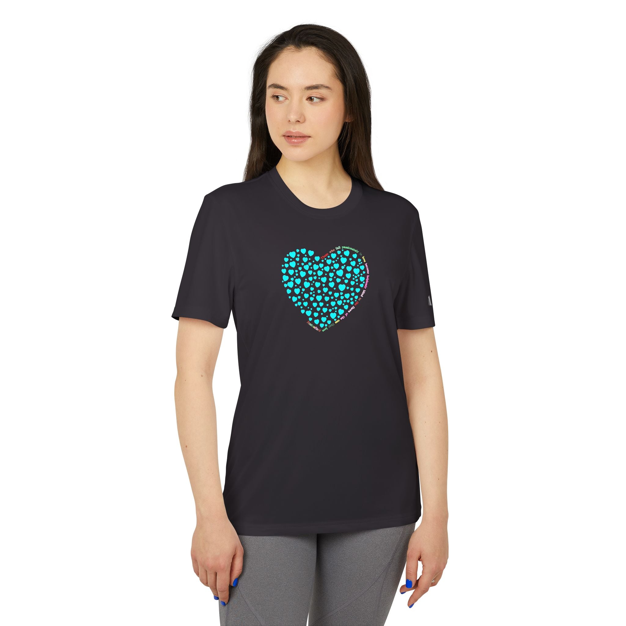 Camiseta Deportiva Unisex Adidas® con Diseño de Corazón Menta