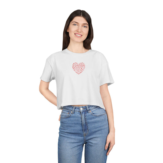 Basic Crop T-Shirt (Bright Red Heart)