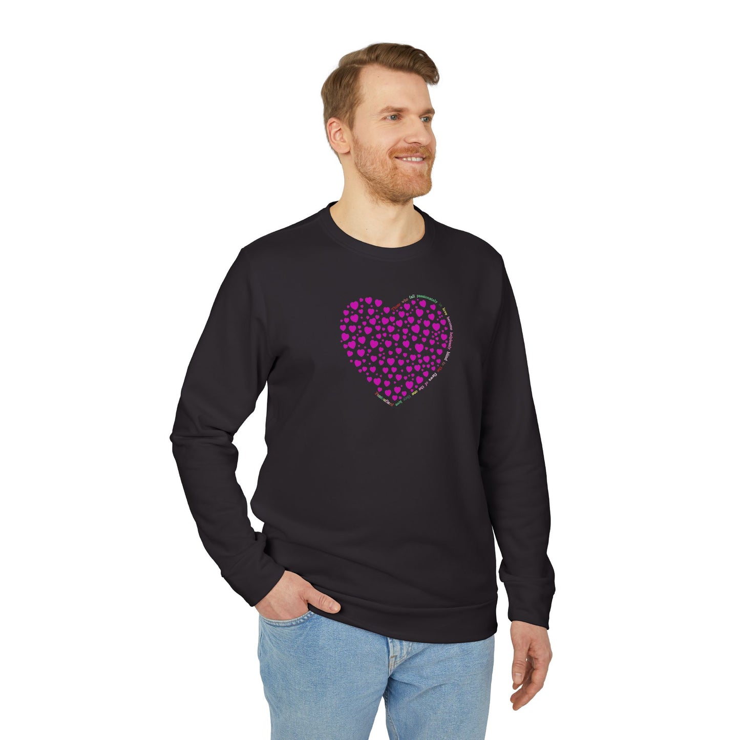 Adidas Unisex  Crewneck Sweatshirt with Pink Heart Design