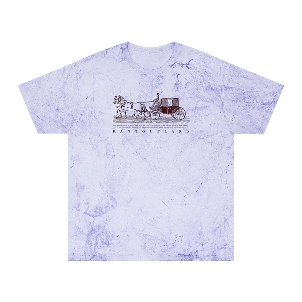 Unisex Grey Color Blast Vintage Carriage Graphic 100% Cotton T-Shirt