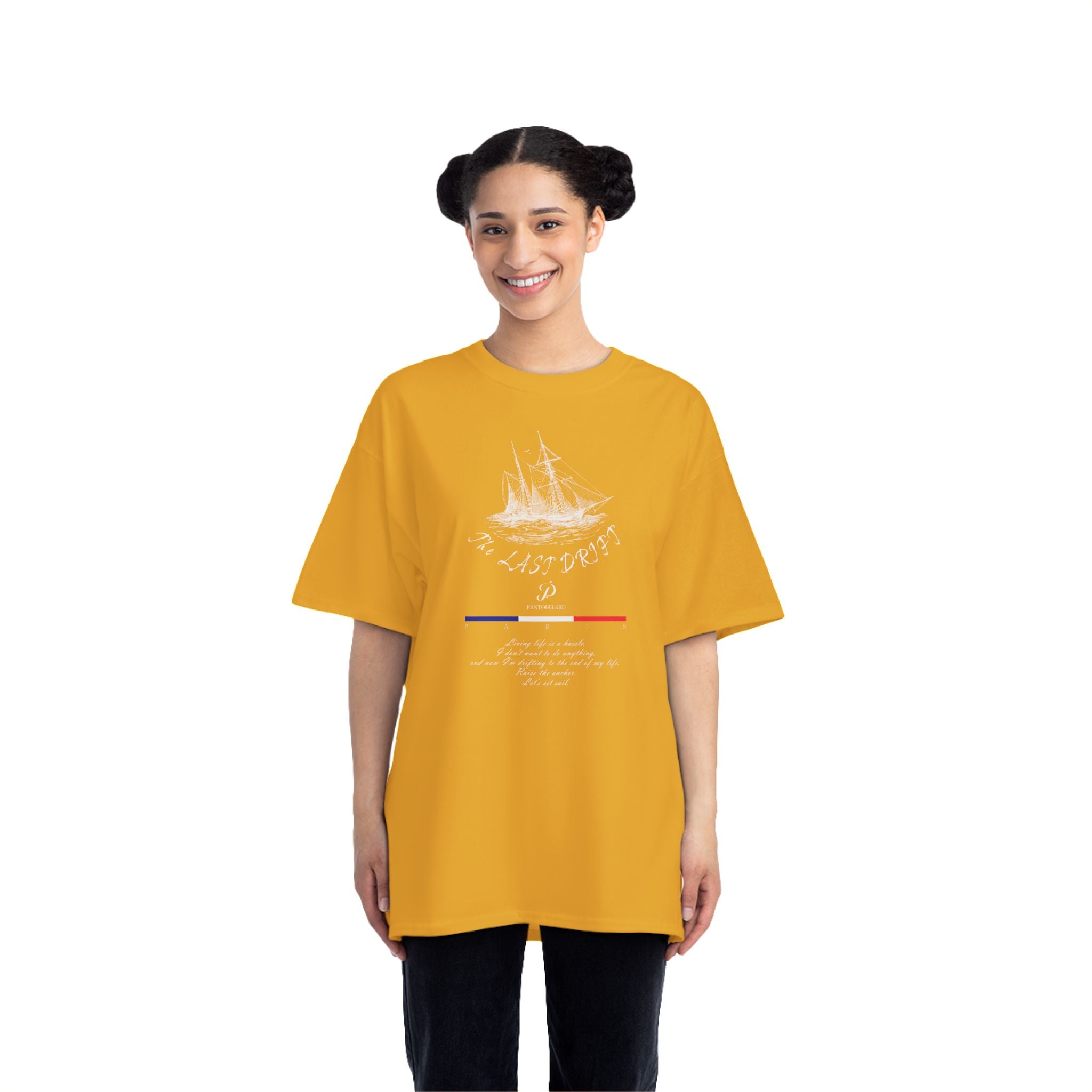Unisex Black Hanes Vintage Ship Graphic 100% Cotton T-Shirt