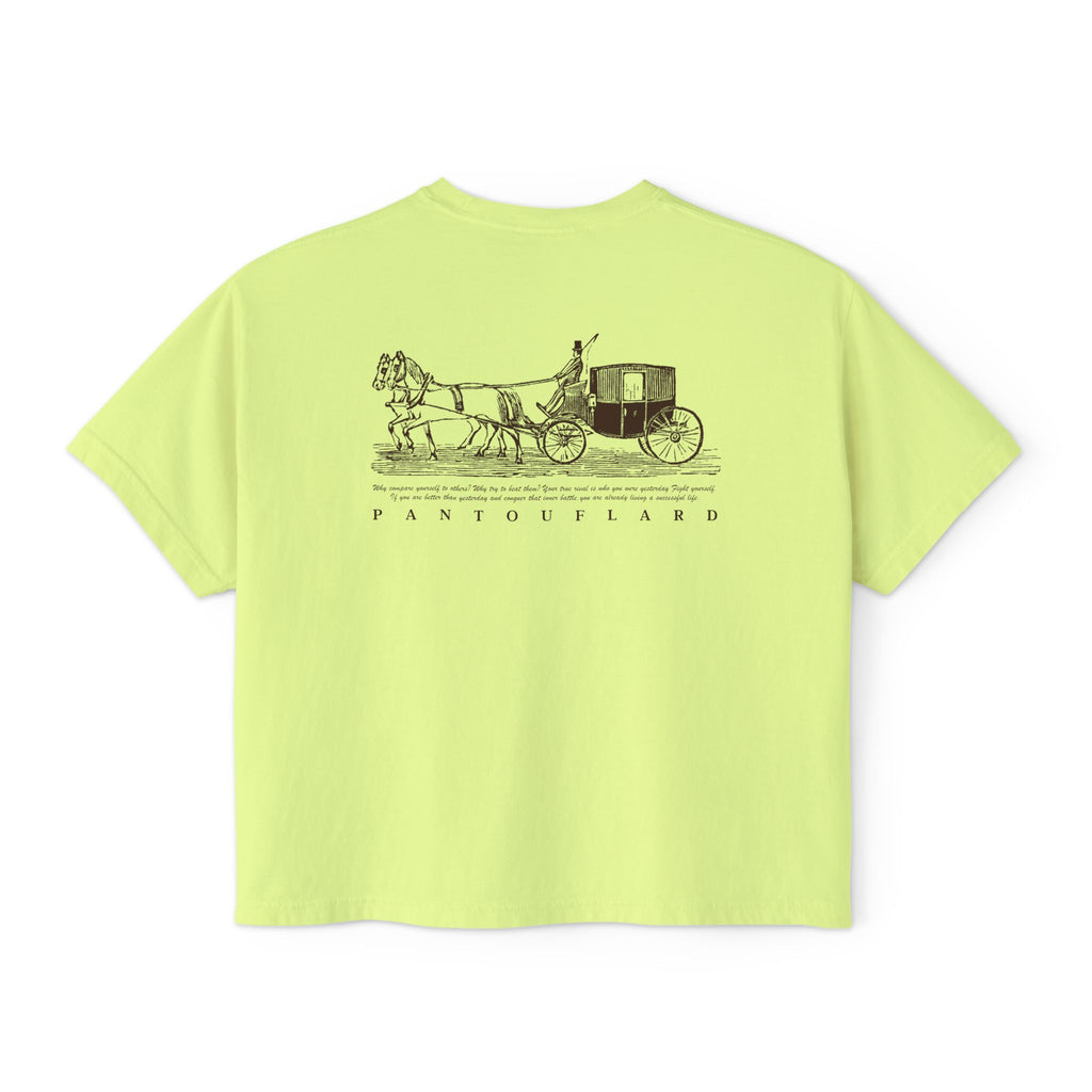 Old Money Equestrian Boxy Tee - The Timeless Carriage I (Comfort Colors 3023CL Back Print)
