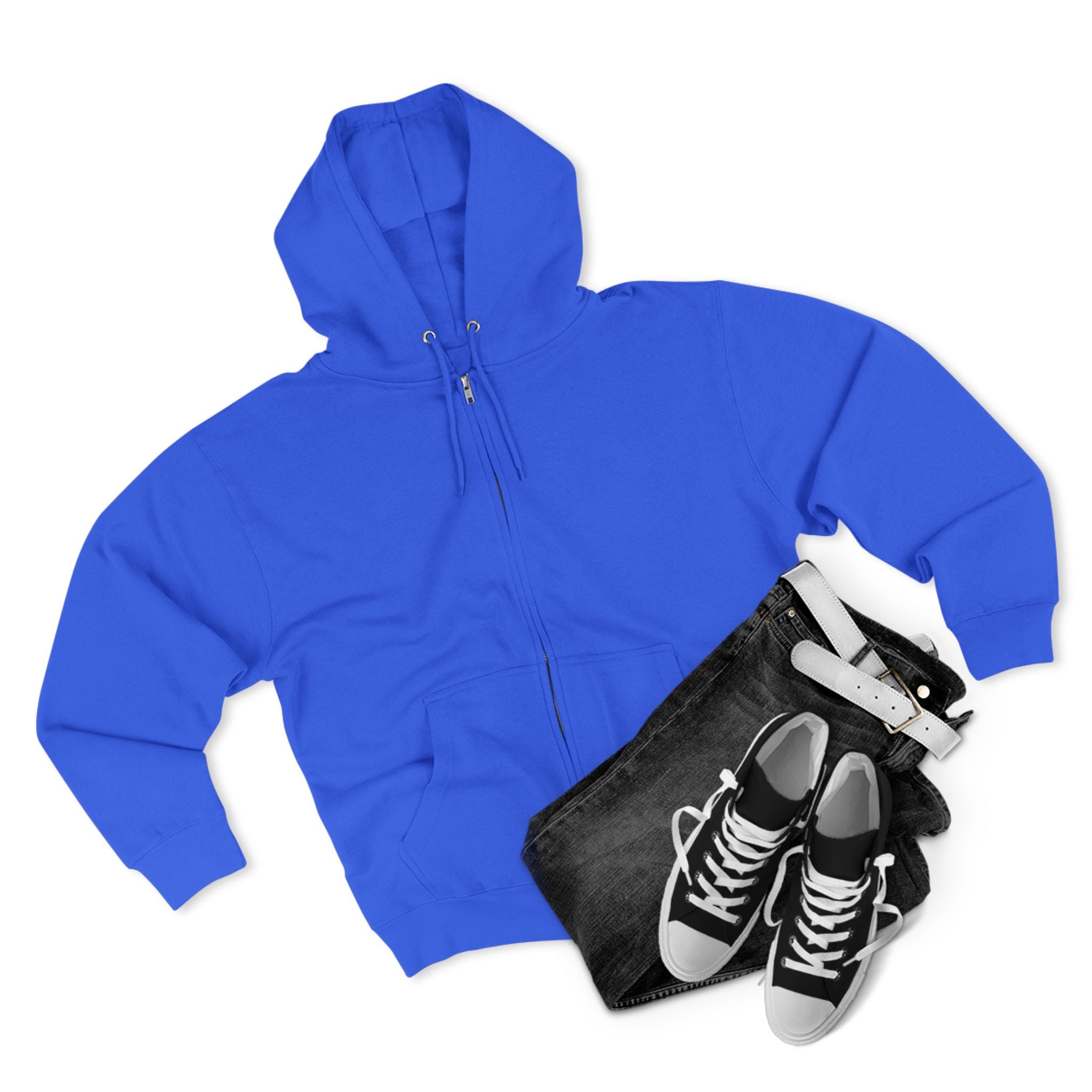 Unisex Black Pantouflard Chick Cotton Blend Zip Hoodie