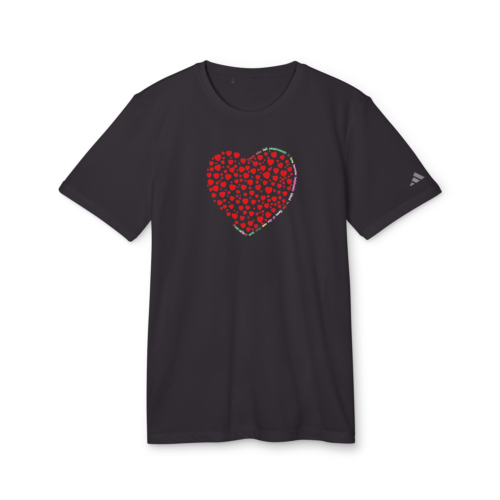 Camiseta Deportiva Unisex Adidas® con Diseño de Corazón Rojo Brillante