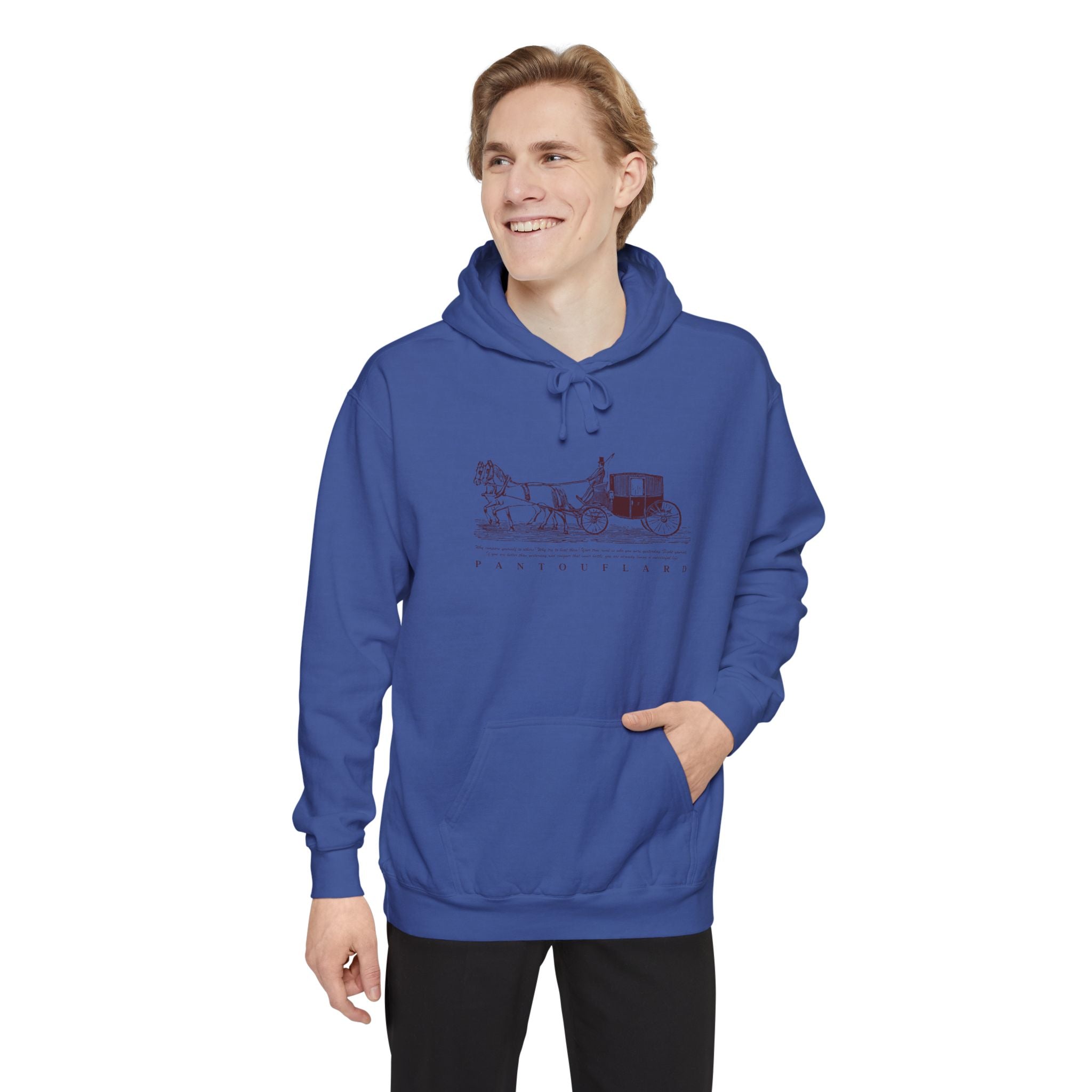 Old Money Equestrian Heritage Hoodie - The Heritage Carriage I (Premium Garment-Dyed Heavyweight Fleece)