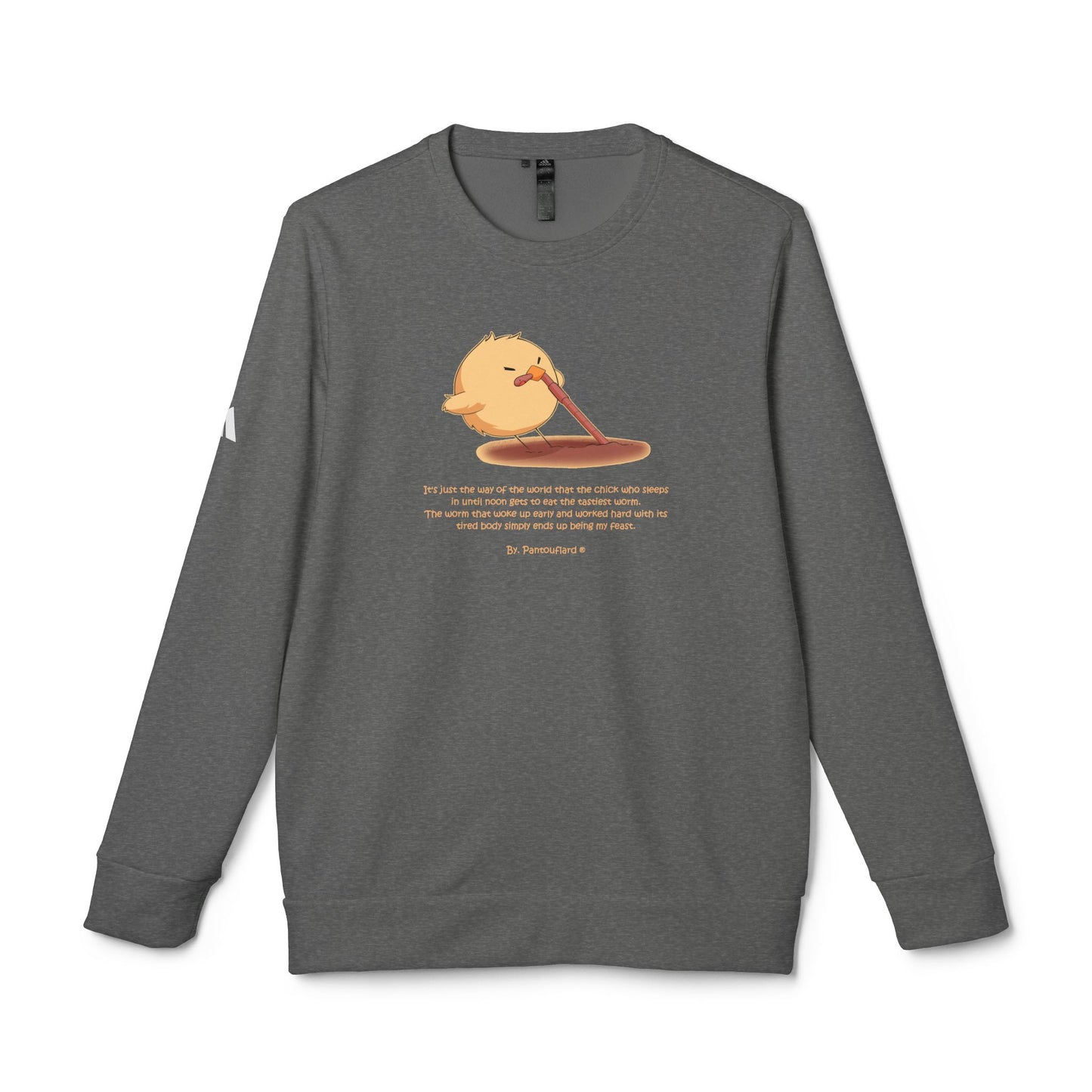 Adidas Cute Chick Cartoon Unisex Fleece Crewneck Sweatshirt