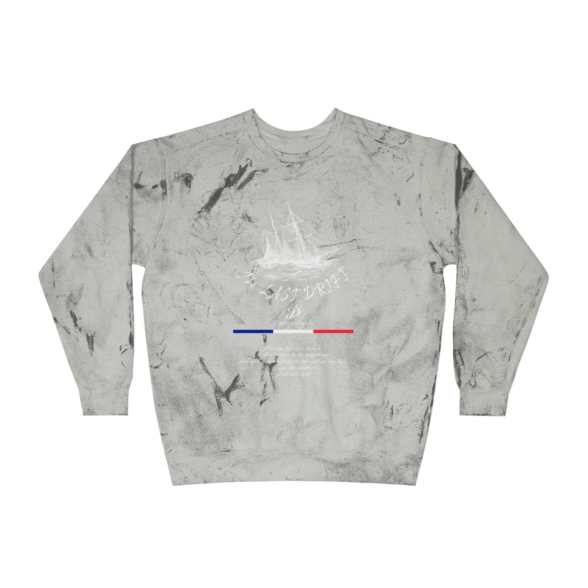 Old Money Nautical Grunge Crewneck - The Last Drift II (Comfort Colors Mineral Wash)