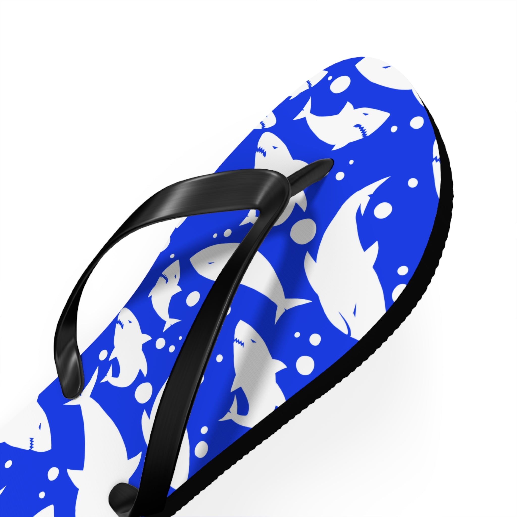 Unisex Royal Blue Shark Silhouette Pattern EVA Polyester Flip Flops