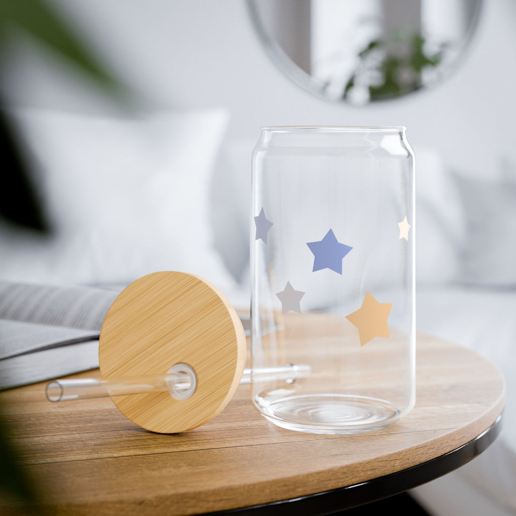 Clear Minimalist Cassiopeia Constellation Tempered Glass Sipper