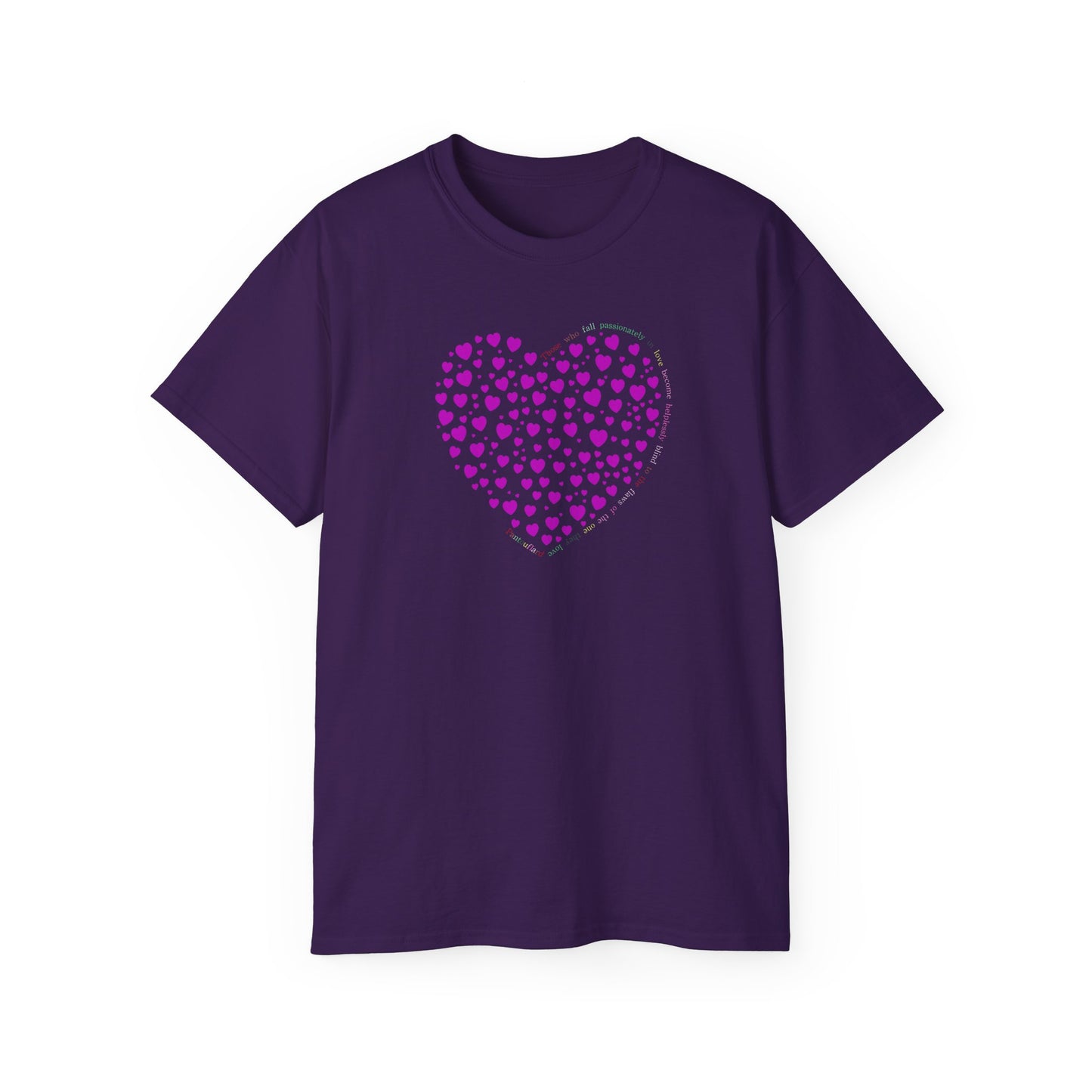 Powder Pink Heart Unisex short sleeved T-shirt