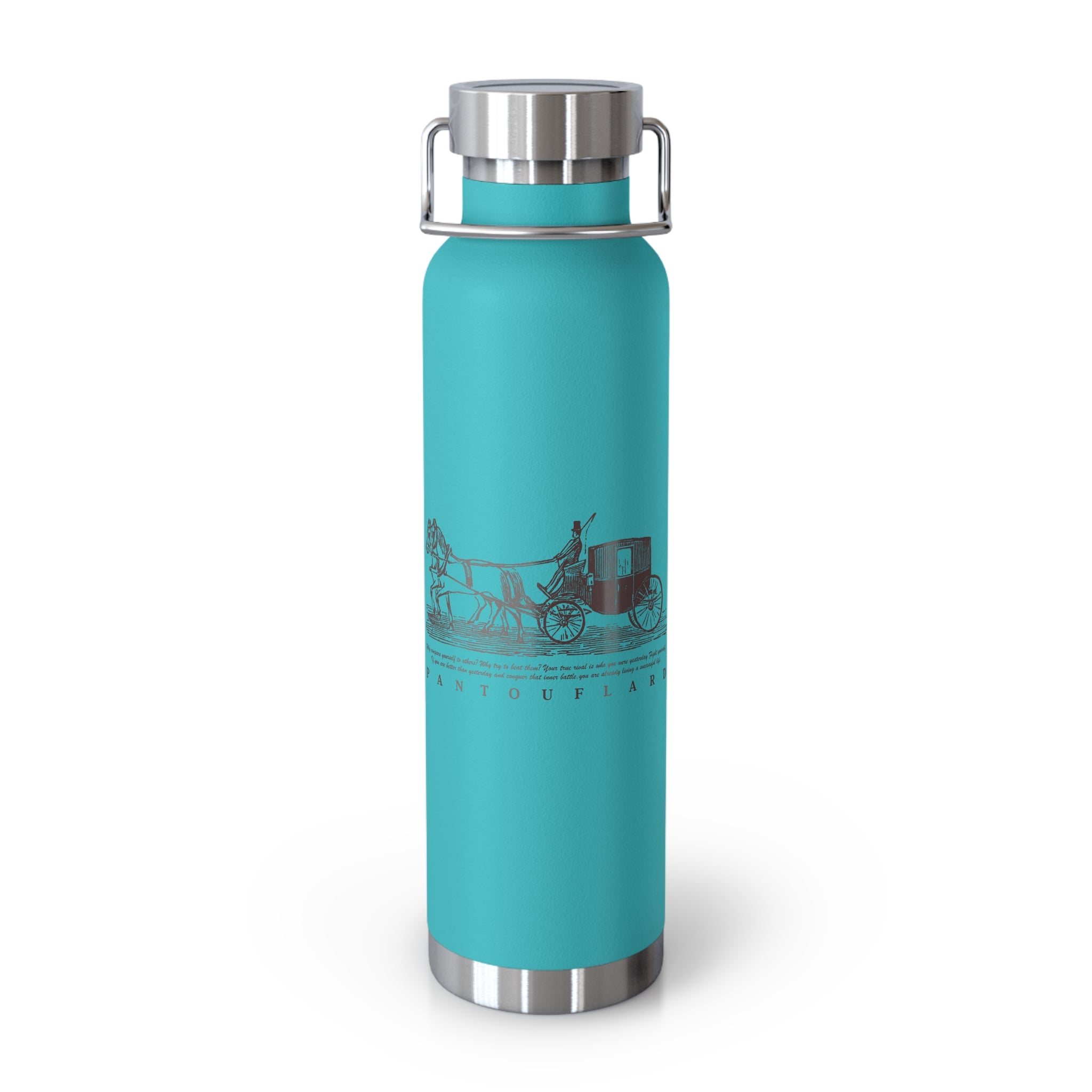 Orange Vintage Carriage Quote 22oz Copper Vacuum Insulated Bottle