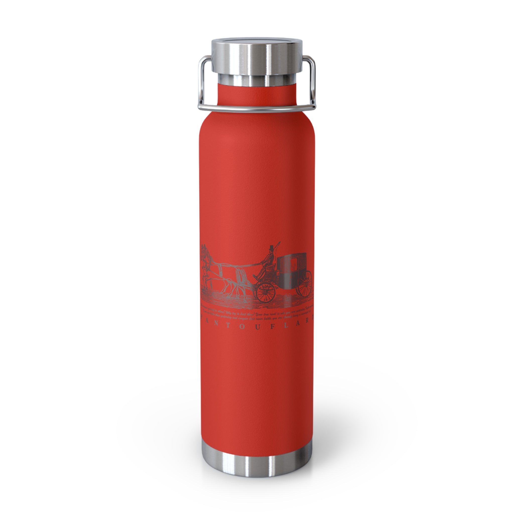 Orange Vintage Carriage Quote 22oz Copper Vacuum Insulated Bottle