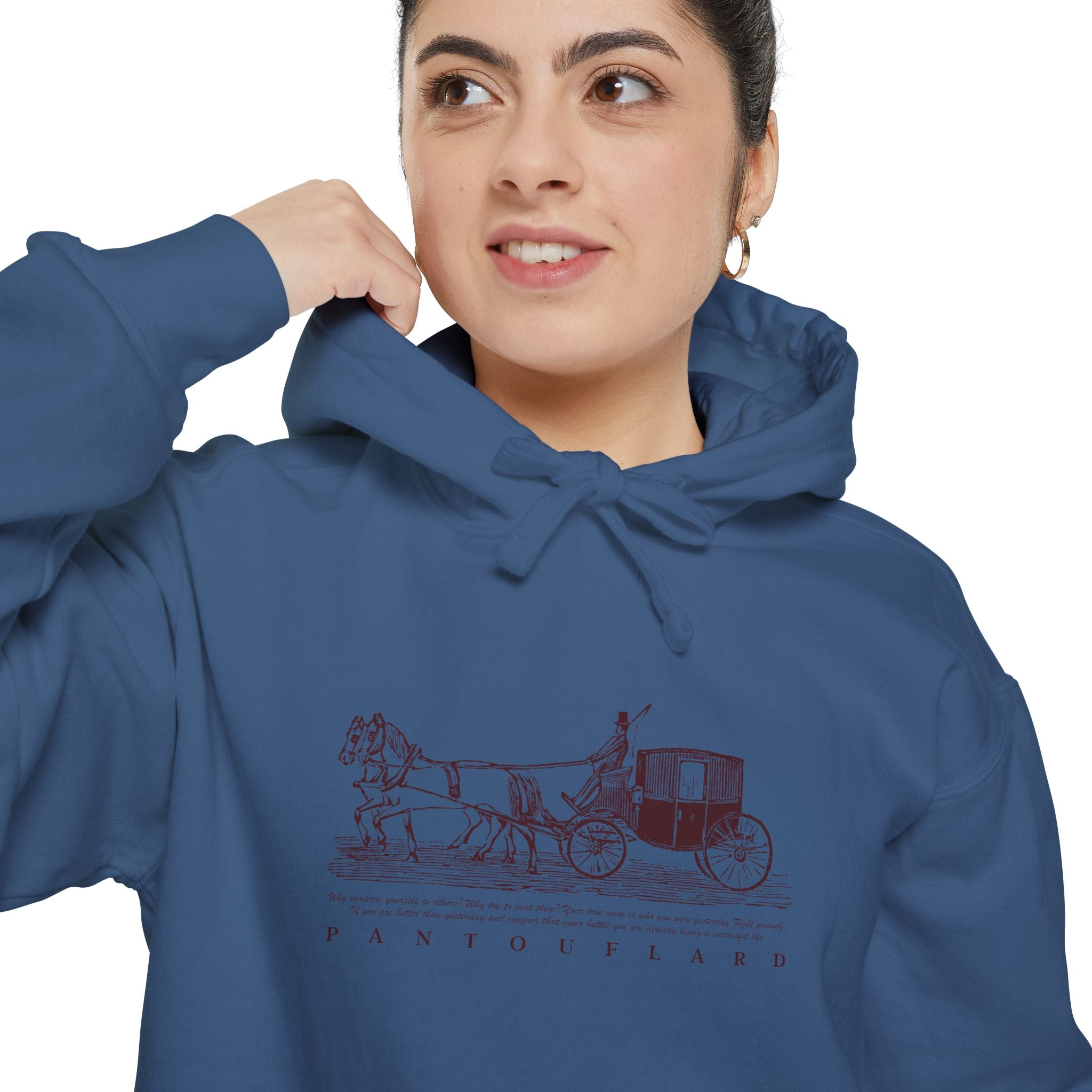 Old Money Equestrian Heritage Hoodie - The Heritage Carriage I (Premium Garment-Dyed Heavyweight Fleece)