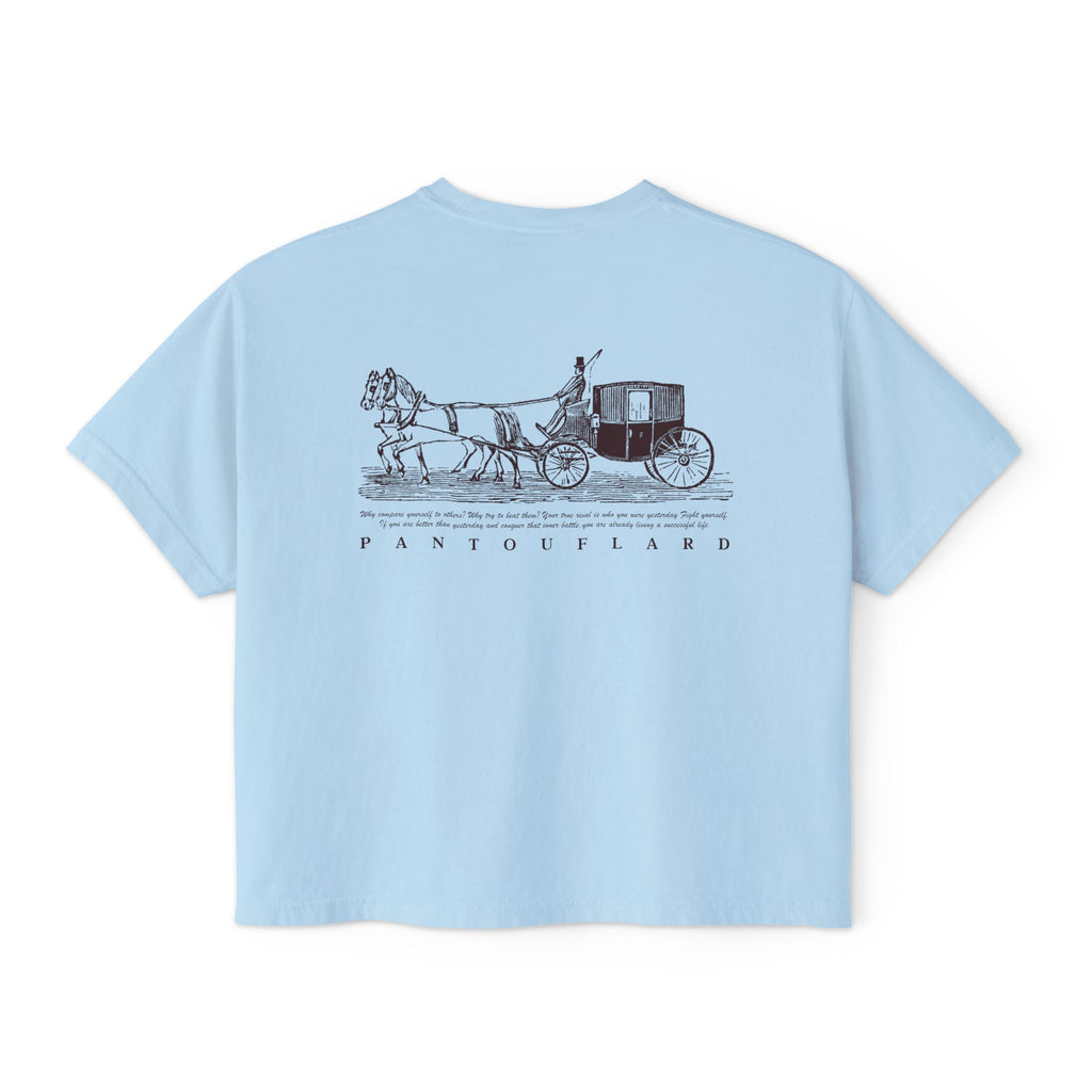 Women's White Pantouflard Carriage Cotton Boxy Tee